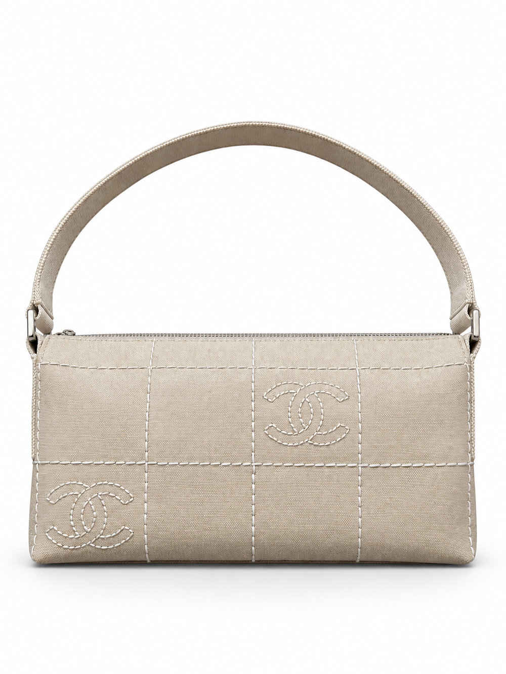 2003 CREAM CANVAS STITCH LOGO SHOULDER BAG @SM