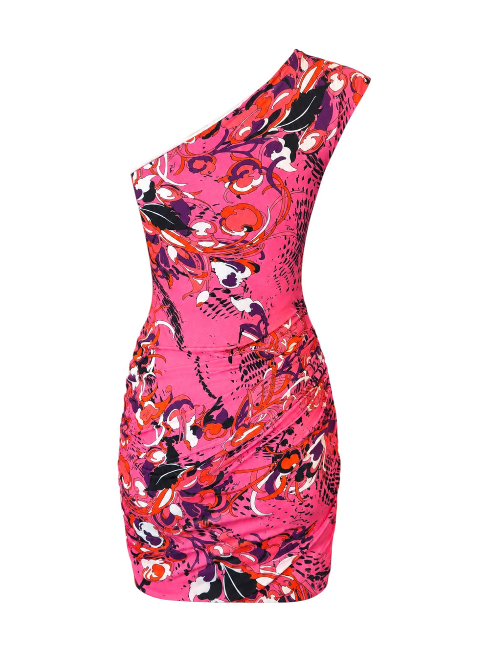 PINK AND BLACK ONE SHOULDER MINI DRESS @SM