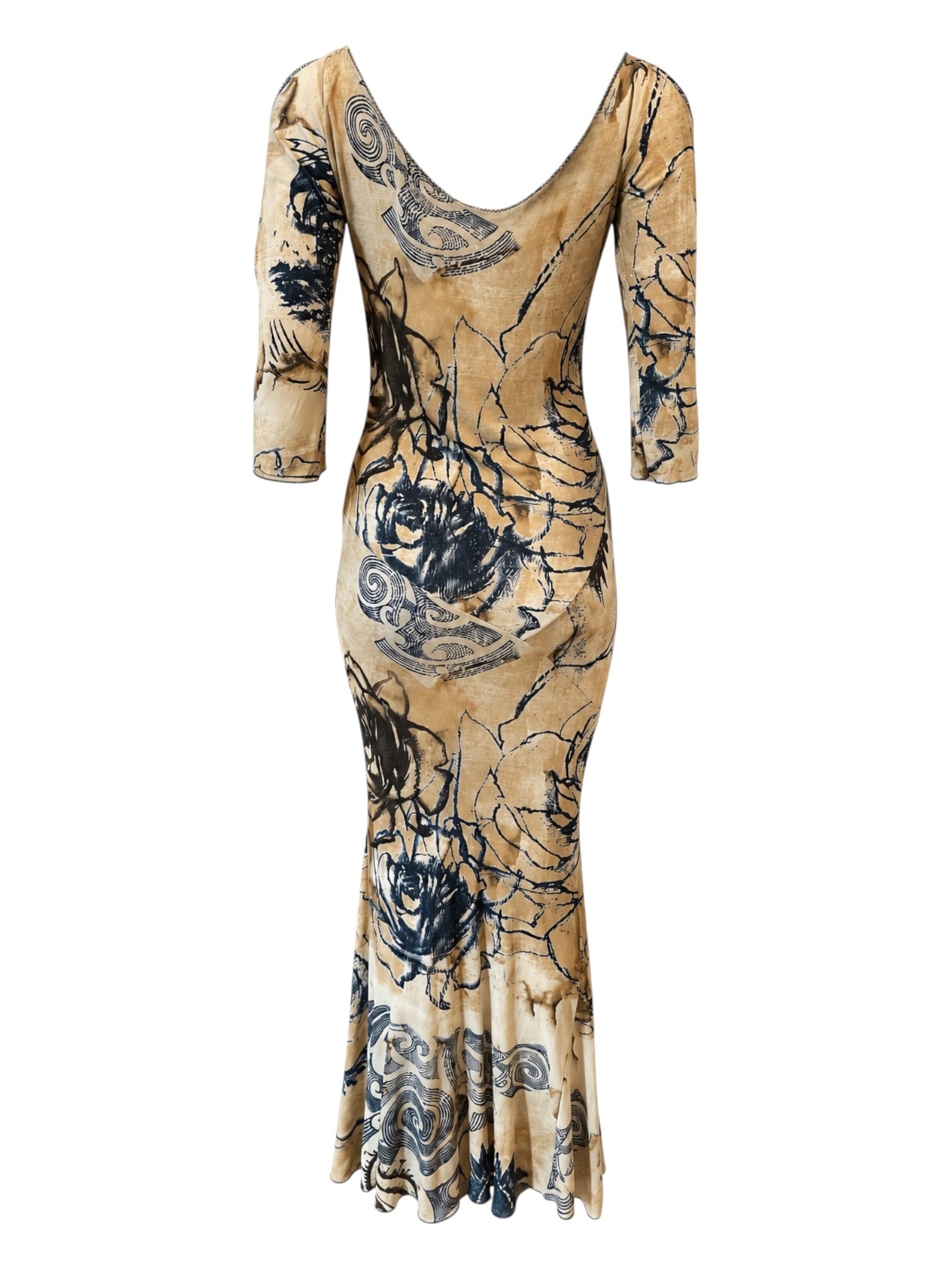 SUN STENCIL PRINTED L/S MAXI DRESS @SM