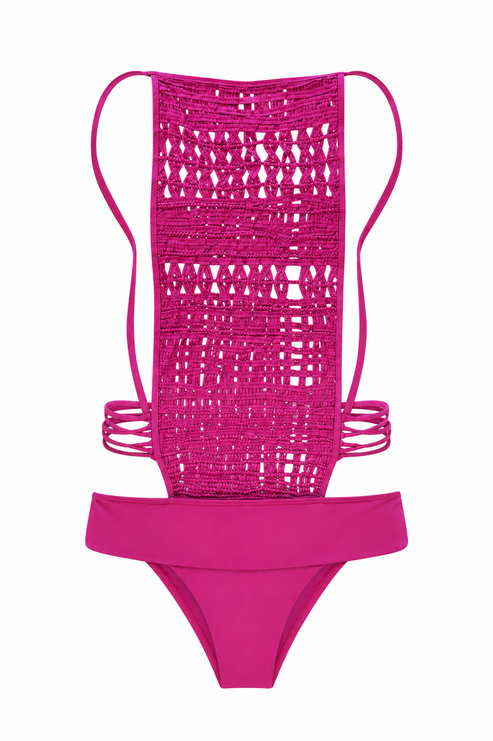 MAUVE CROCHET STRETCH ONE PIECE SWIMSUIT