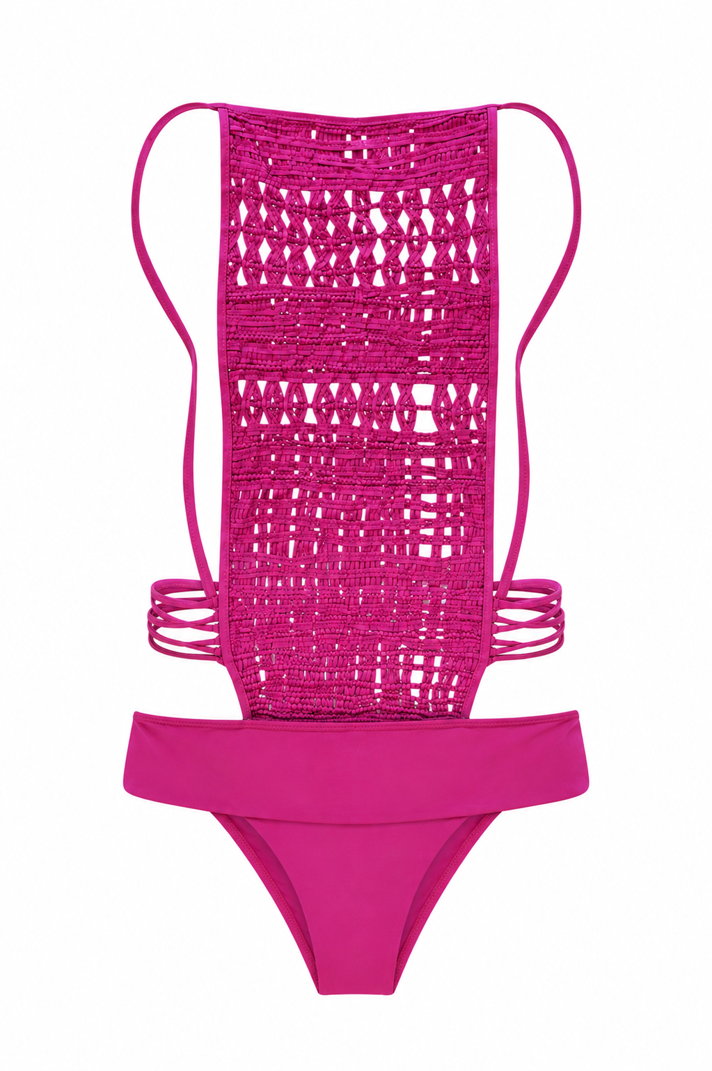 MAUVE CROCHET STRETCH ONE PIECE SWIMSUIT