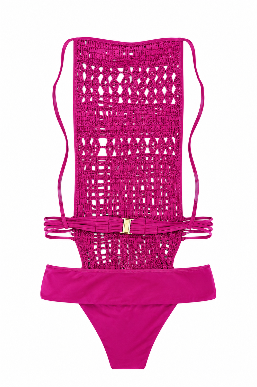 MAUVE CROCHET STRETCH ONE PIECE SWIMSUIT