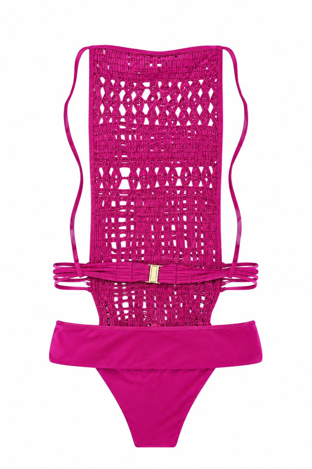 MAUVE CROCHET STRETCH ONE PIECE SWIMSUIT