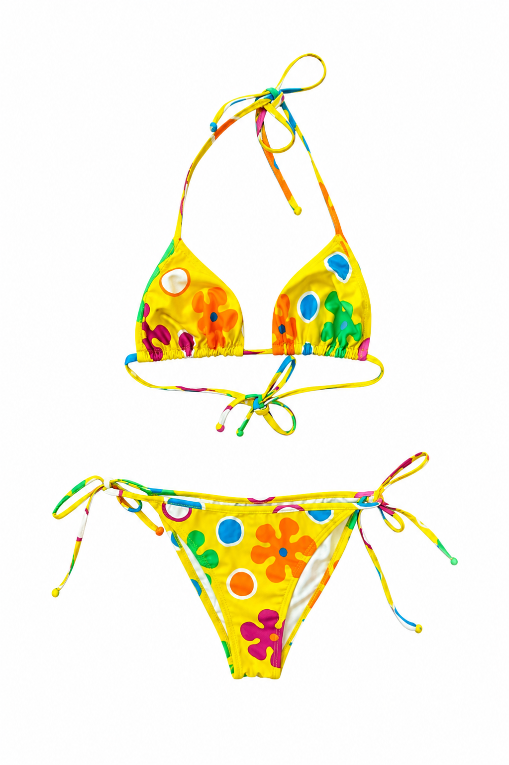 YELLOW SQUIGGLY 2/PC BIKINI SET