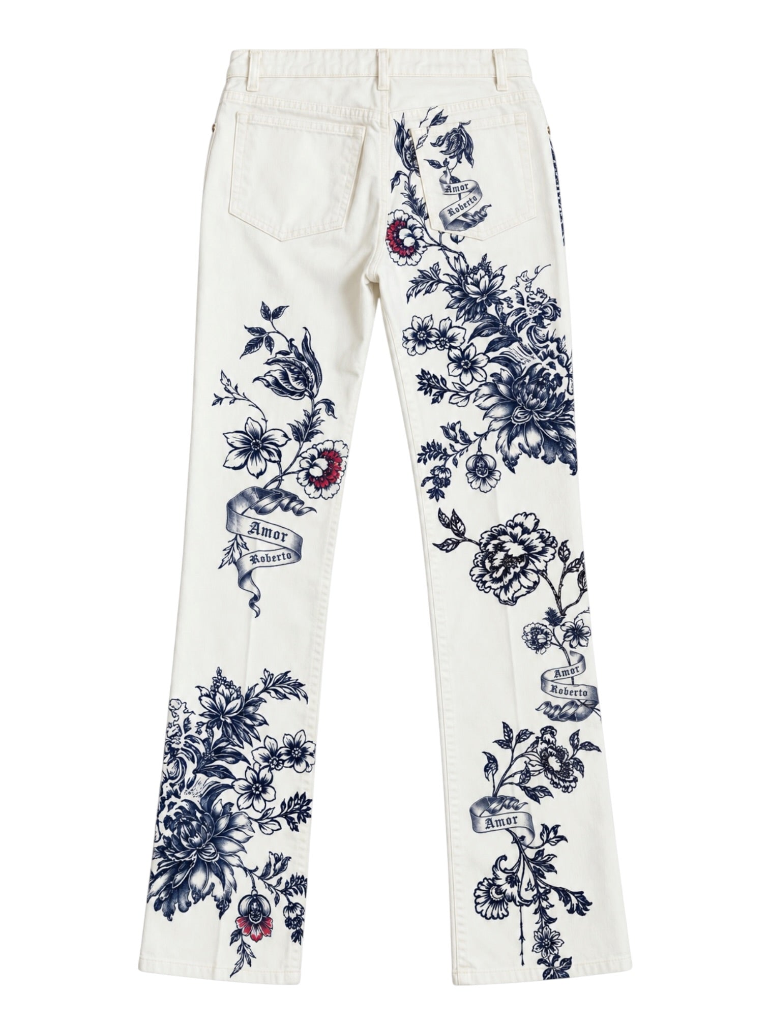 2003 WHITE AMOUR PRINTED JEANS @SM