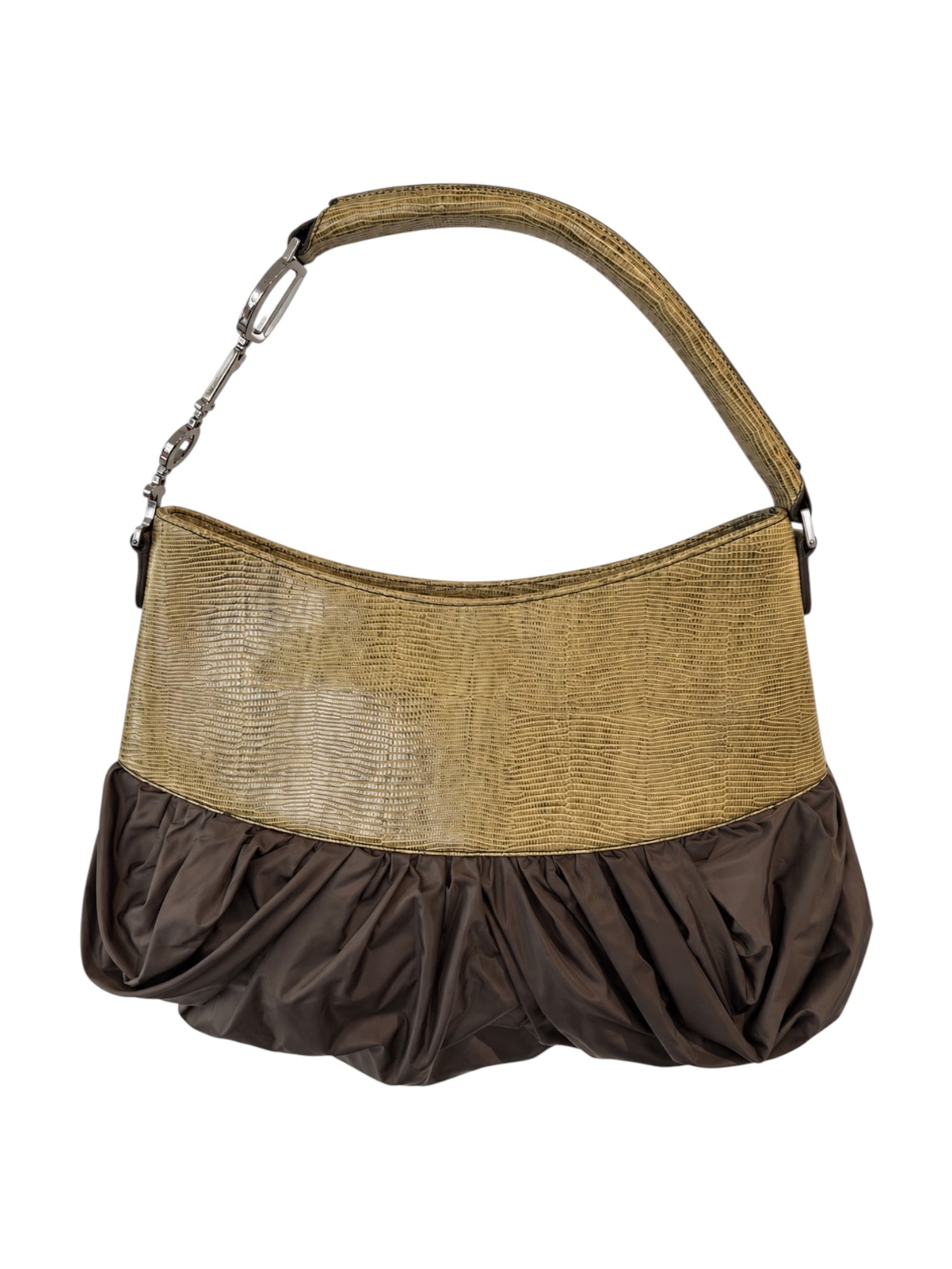 2004 GREEN LIZARD EMBOSSED CORSETED HOBO BAG @SM