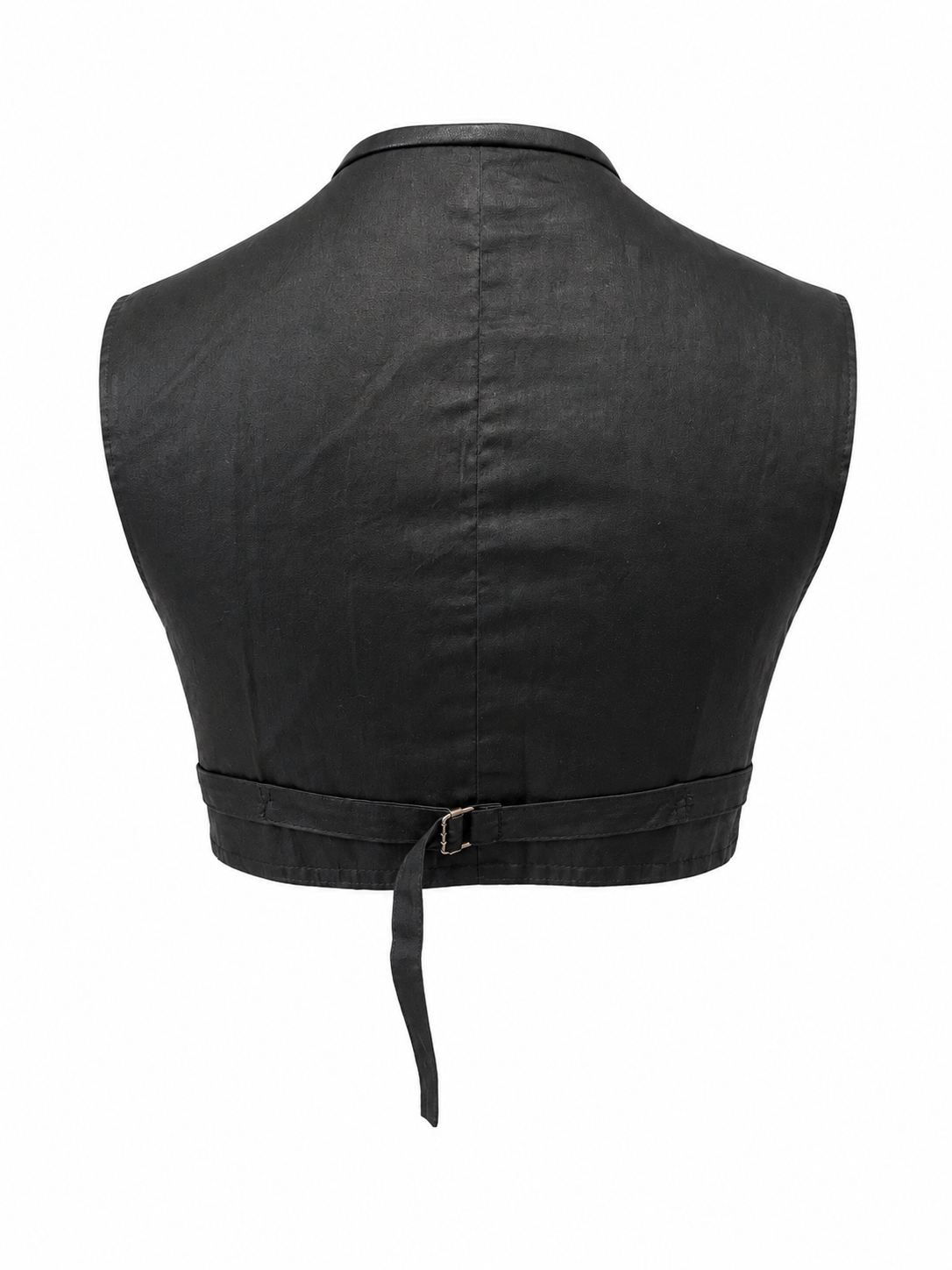 BLACK LEATHER CROPPED VEST TOP