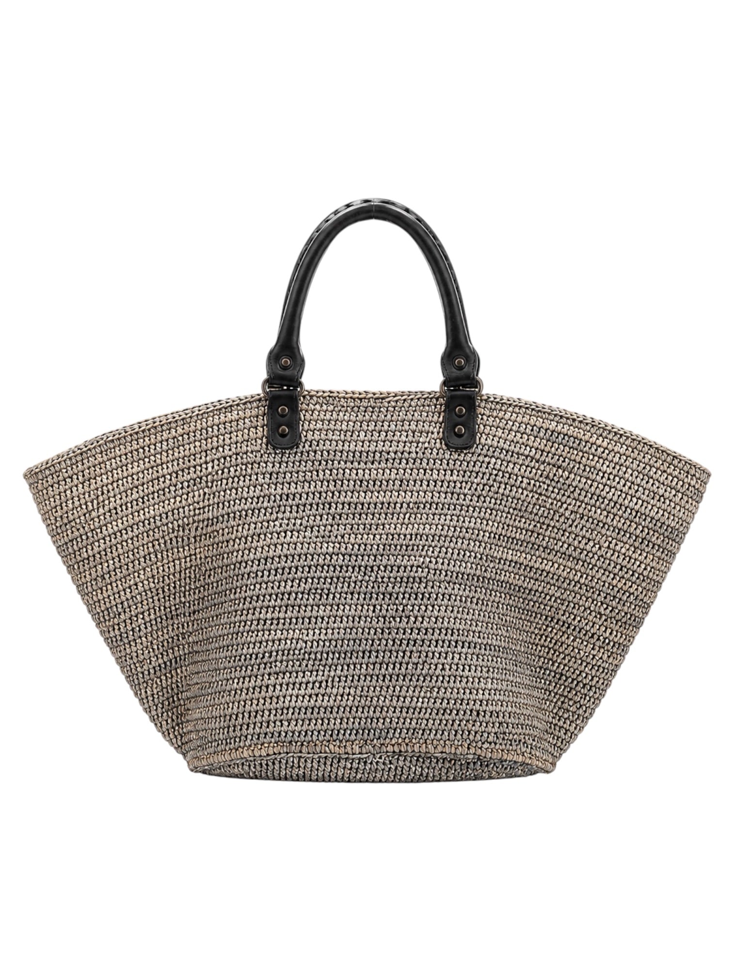 DARK BLUE RAFFIA LARGE RIO BASKET TOTE @FRANMO