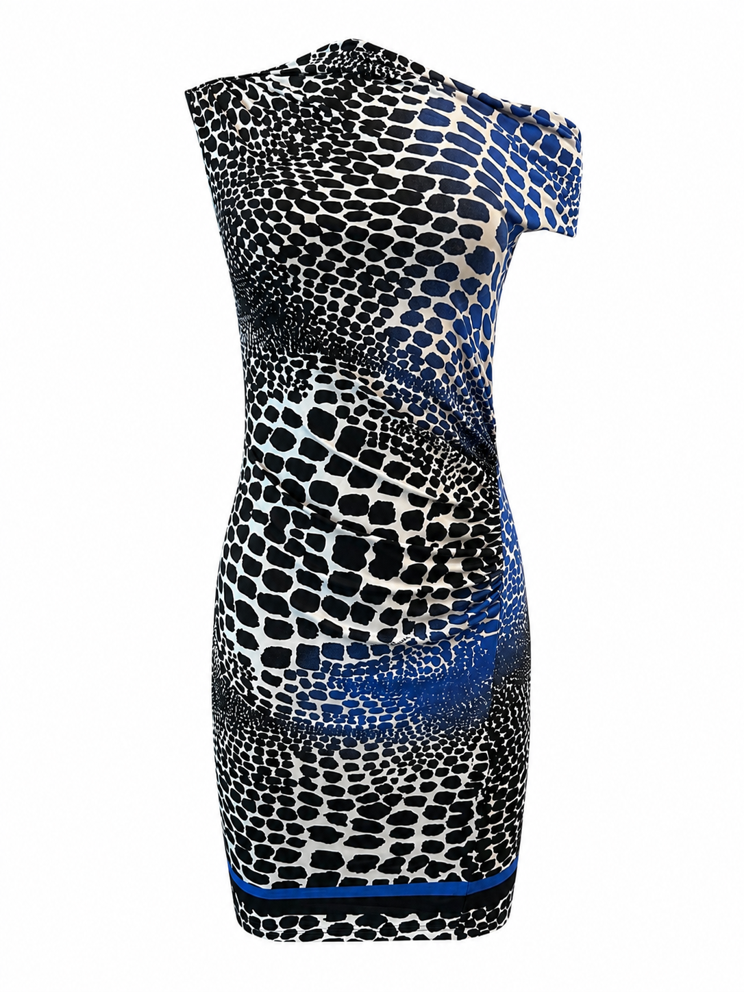 2011 BLUE/BLACK GIRAFFE PRINT MINI DRESS