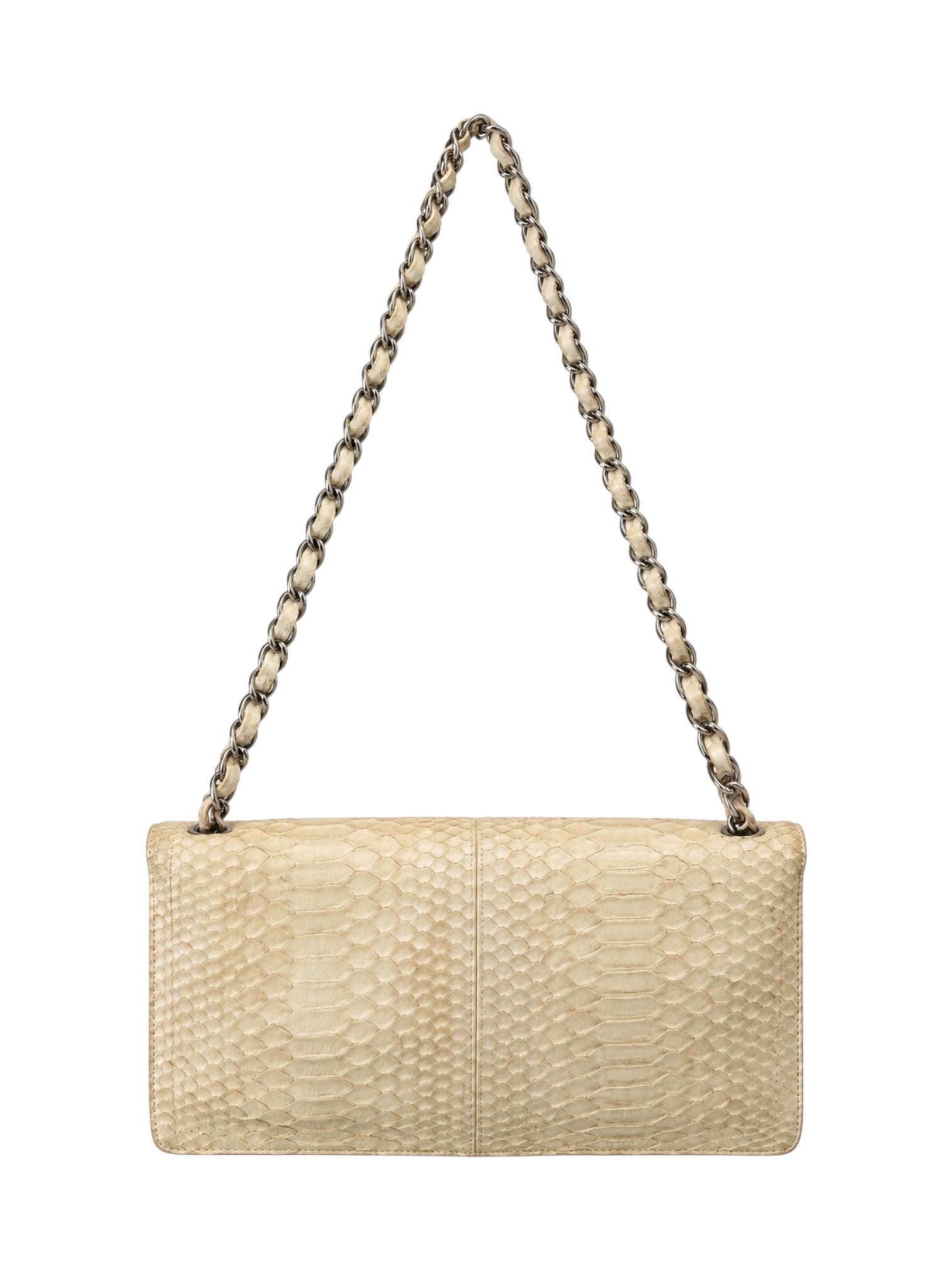 RARE 2006-08 XL 'CC' PYTHON ENVELOPE SHOULDER BAG