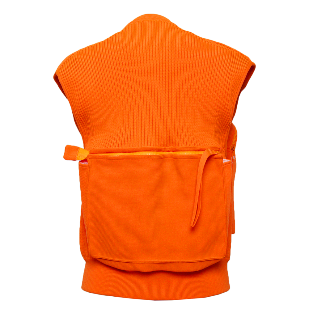 SPRING 2019 RUNWAY RIBBED ORANGE UTILITY VEST