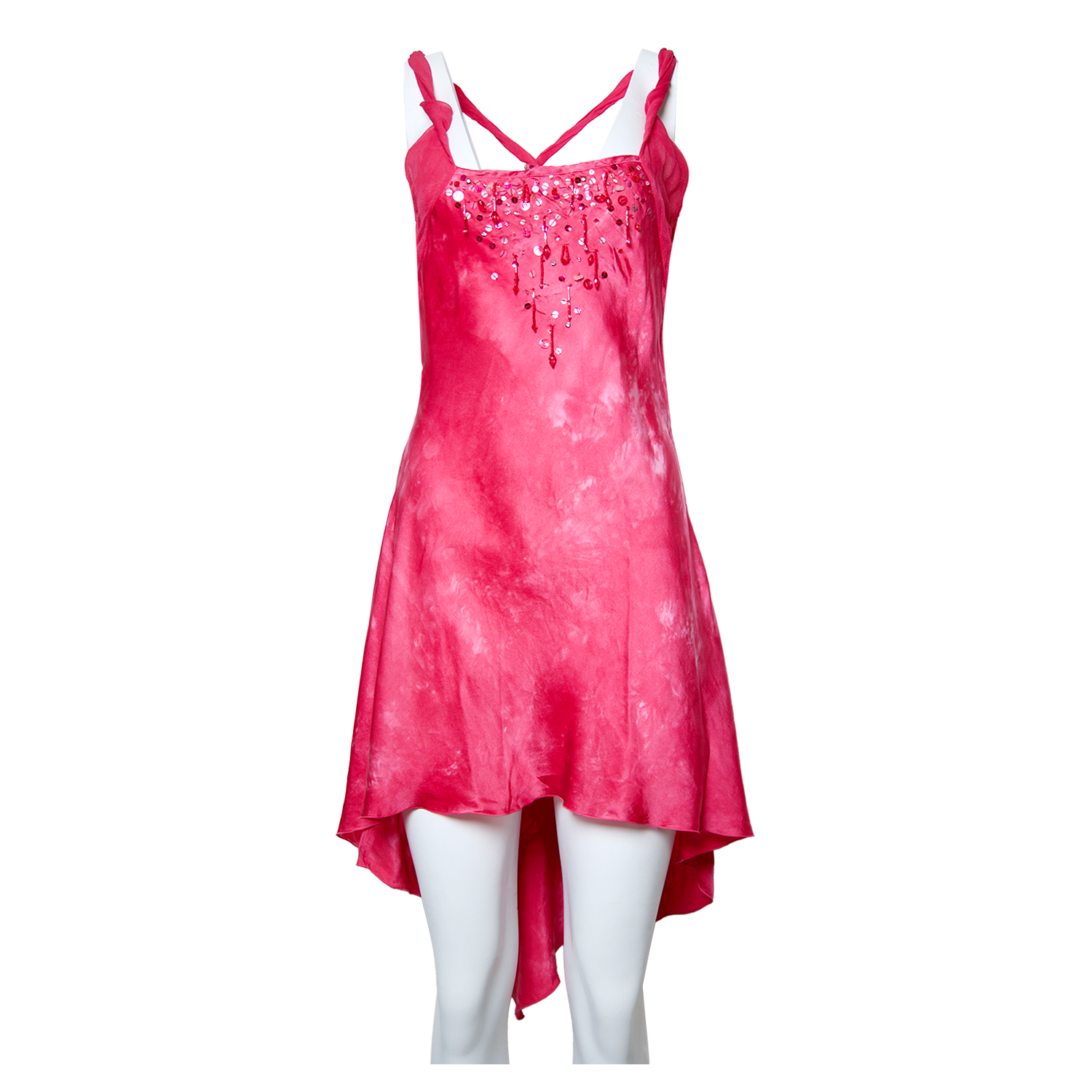 PINK SILK BEADED DRESS