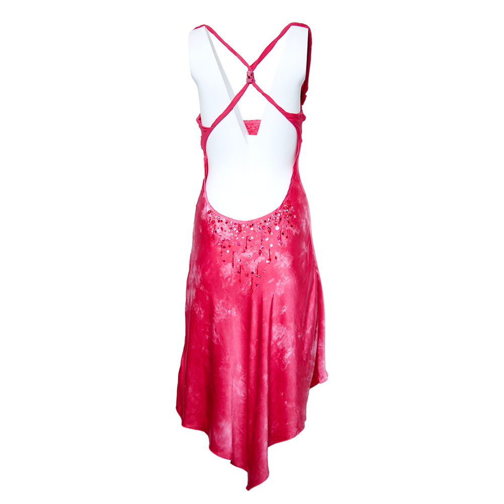 PINK SILK BEADED DRESS