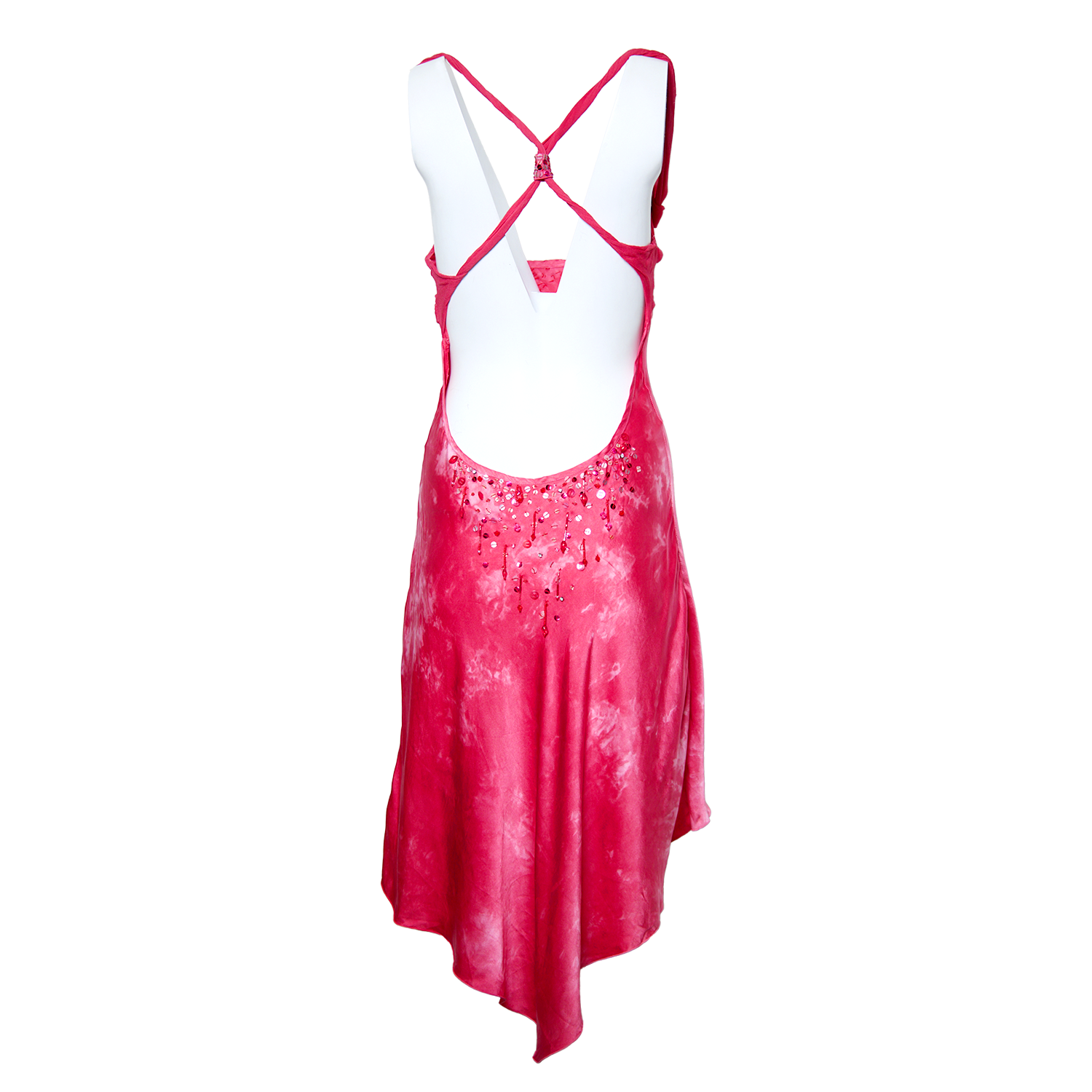 PINK SILK BEADED DRESS