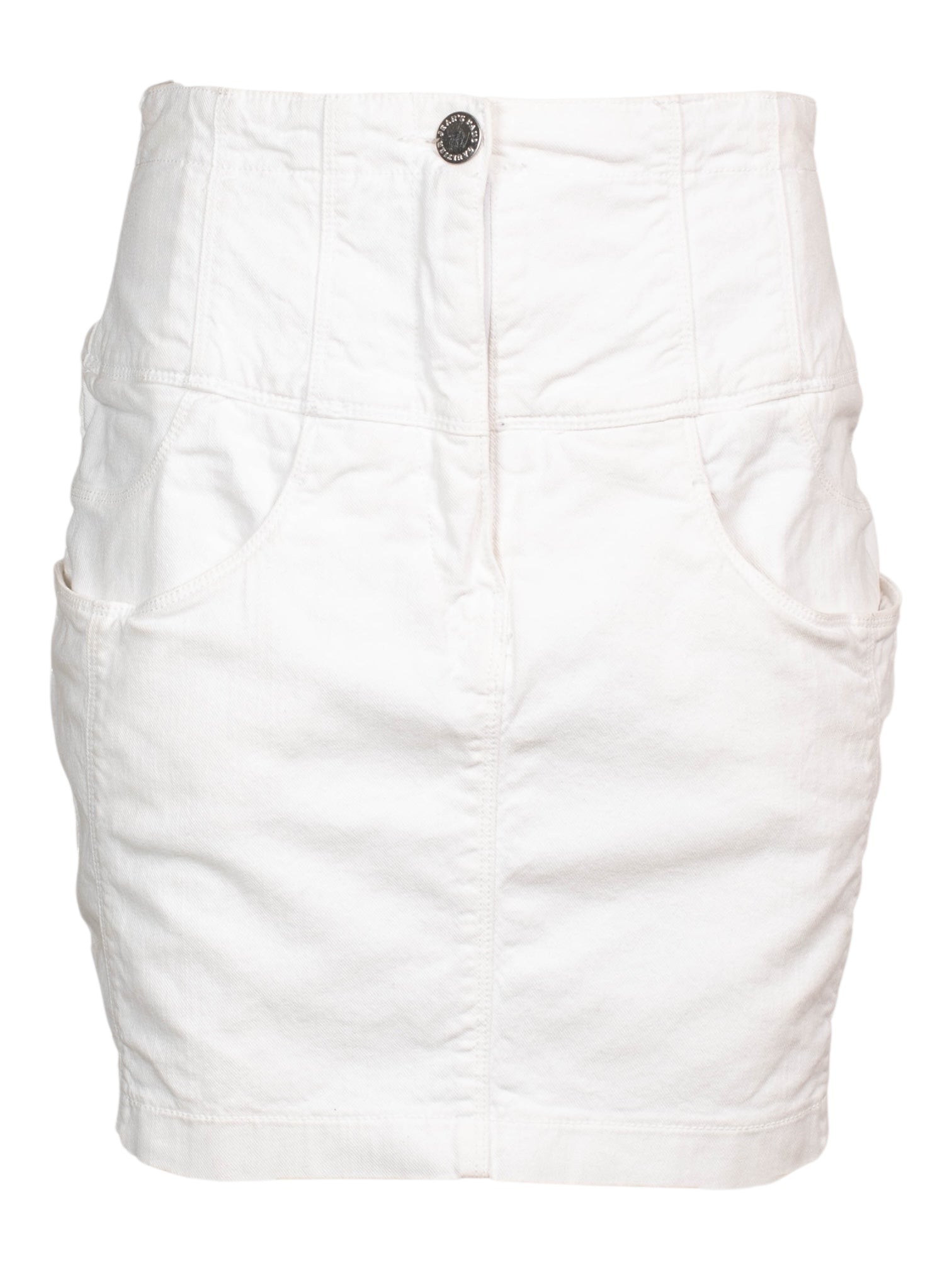 WHITE DENIM CORSET SKIRT
