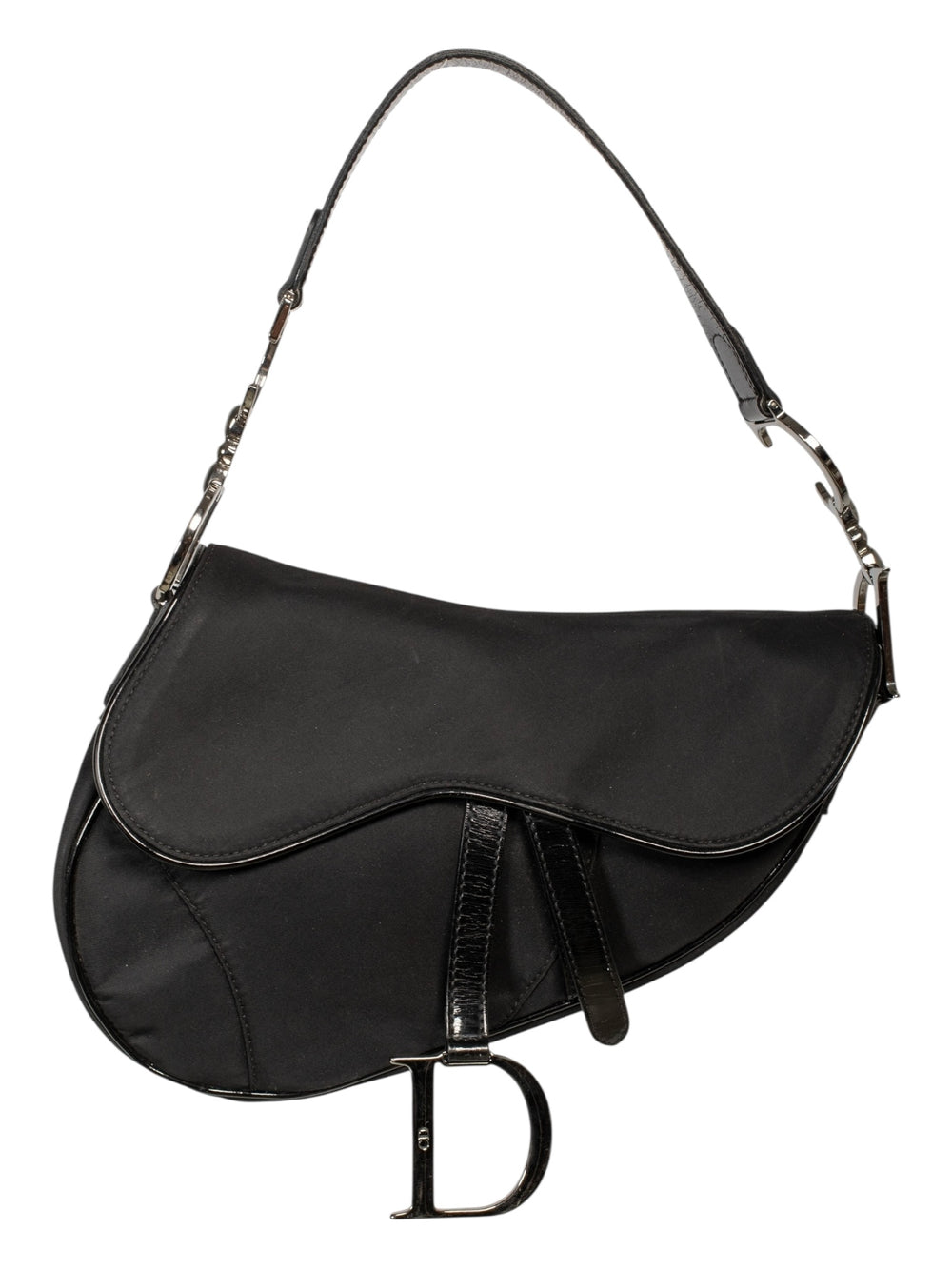 VINTAGE BLACK NYLON SADDLE BAG
