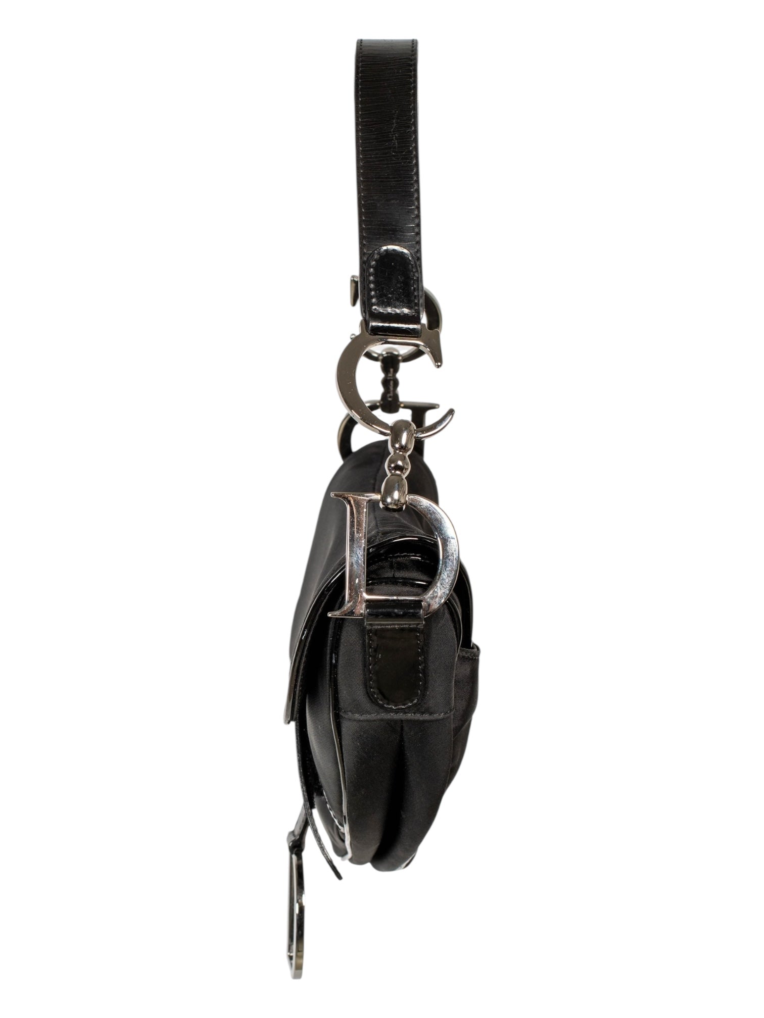 VINTAGE BLACK NYLON SADDLE BAG