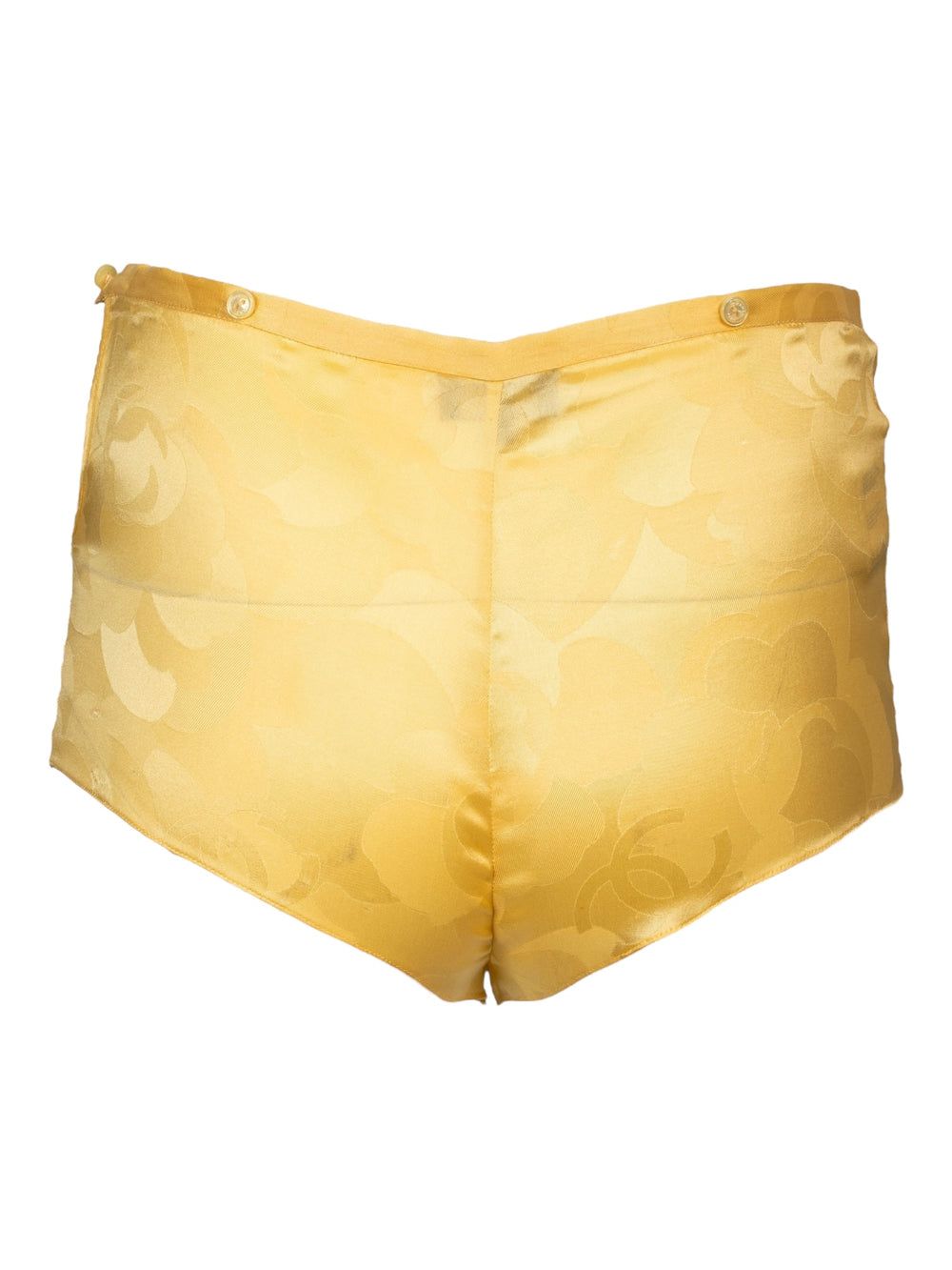 YELLOW SILK SHORTS