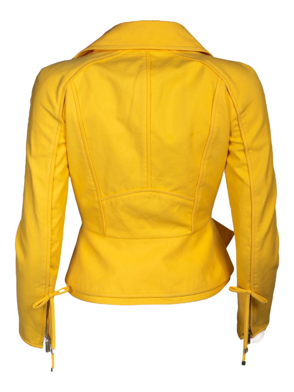 YELLOW PEPLUM ZIP UP JACKET