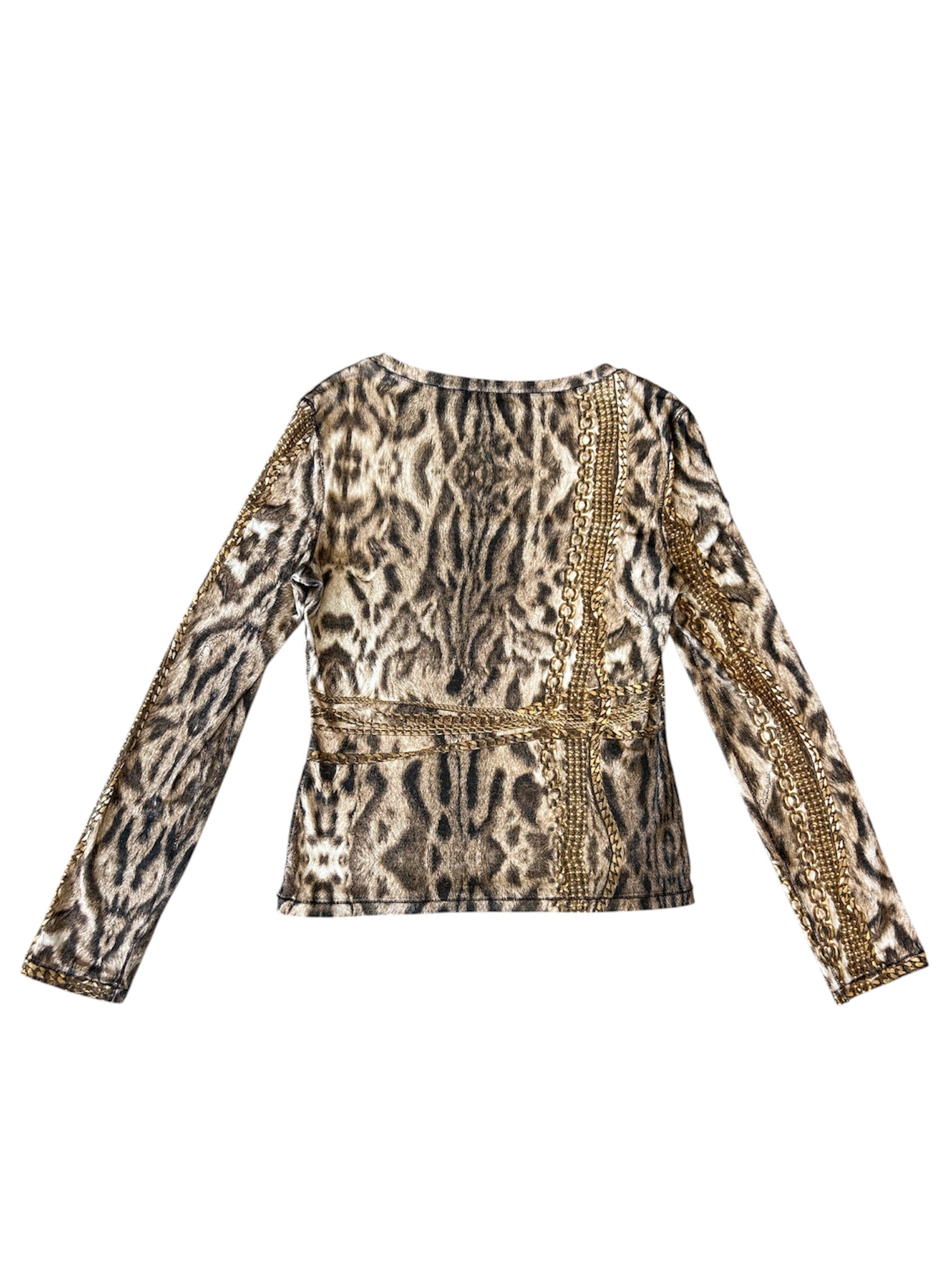 2003 LEOPARD & GOLD CHAIN PRINTED L/S TOP