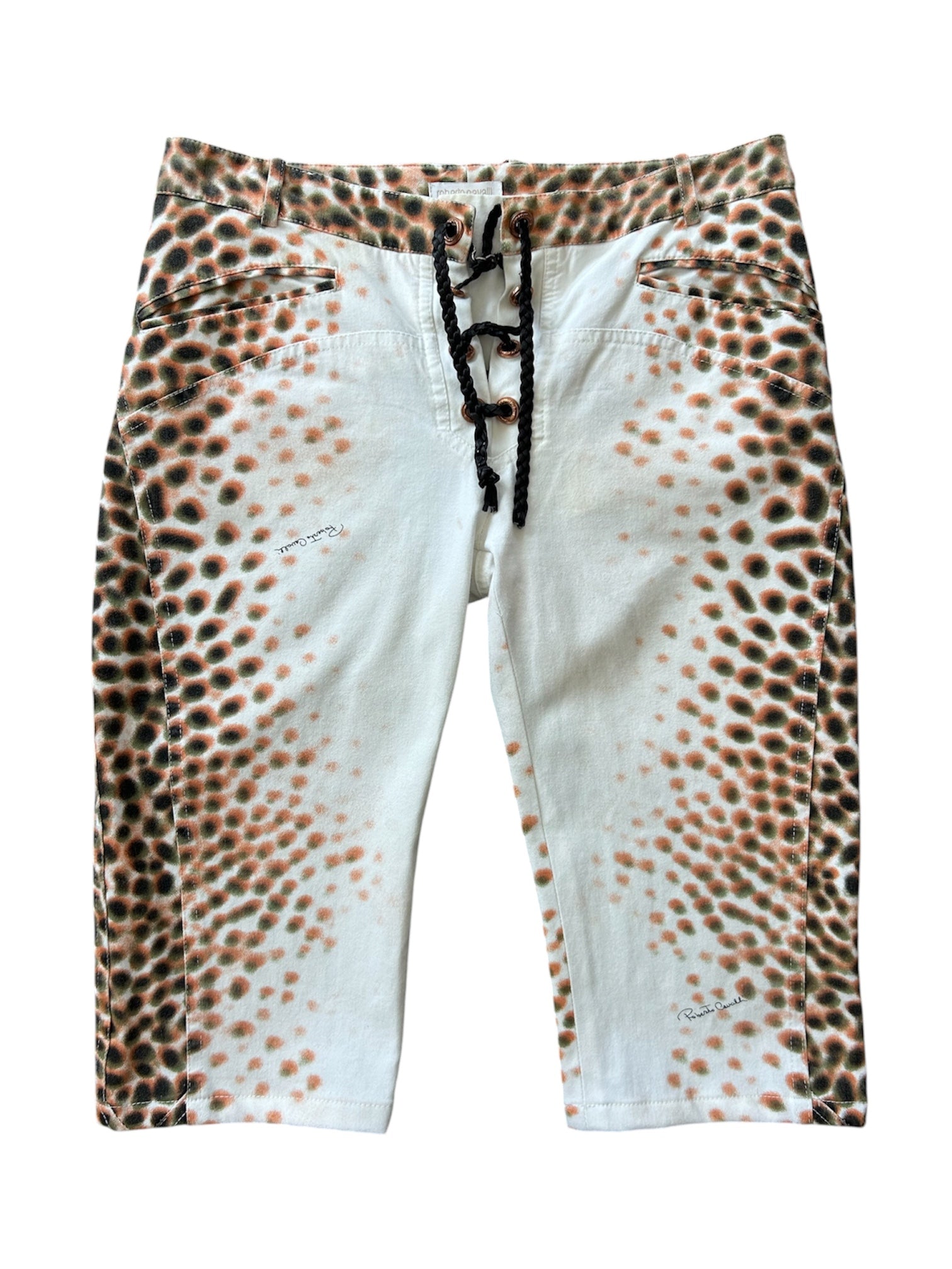 2002 ORANGE/BROWN SPOTTED LACE UP CAPRIS