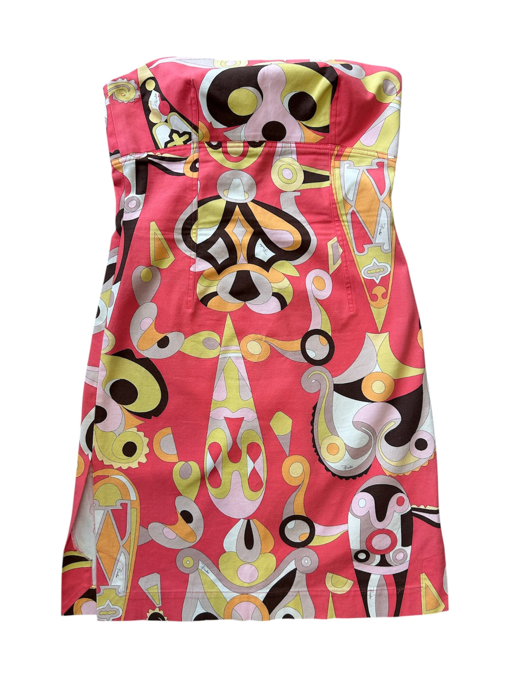 PEACH/ORANGE CLASSIC PRINTED TUBE MIDI DRESS