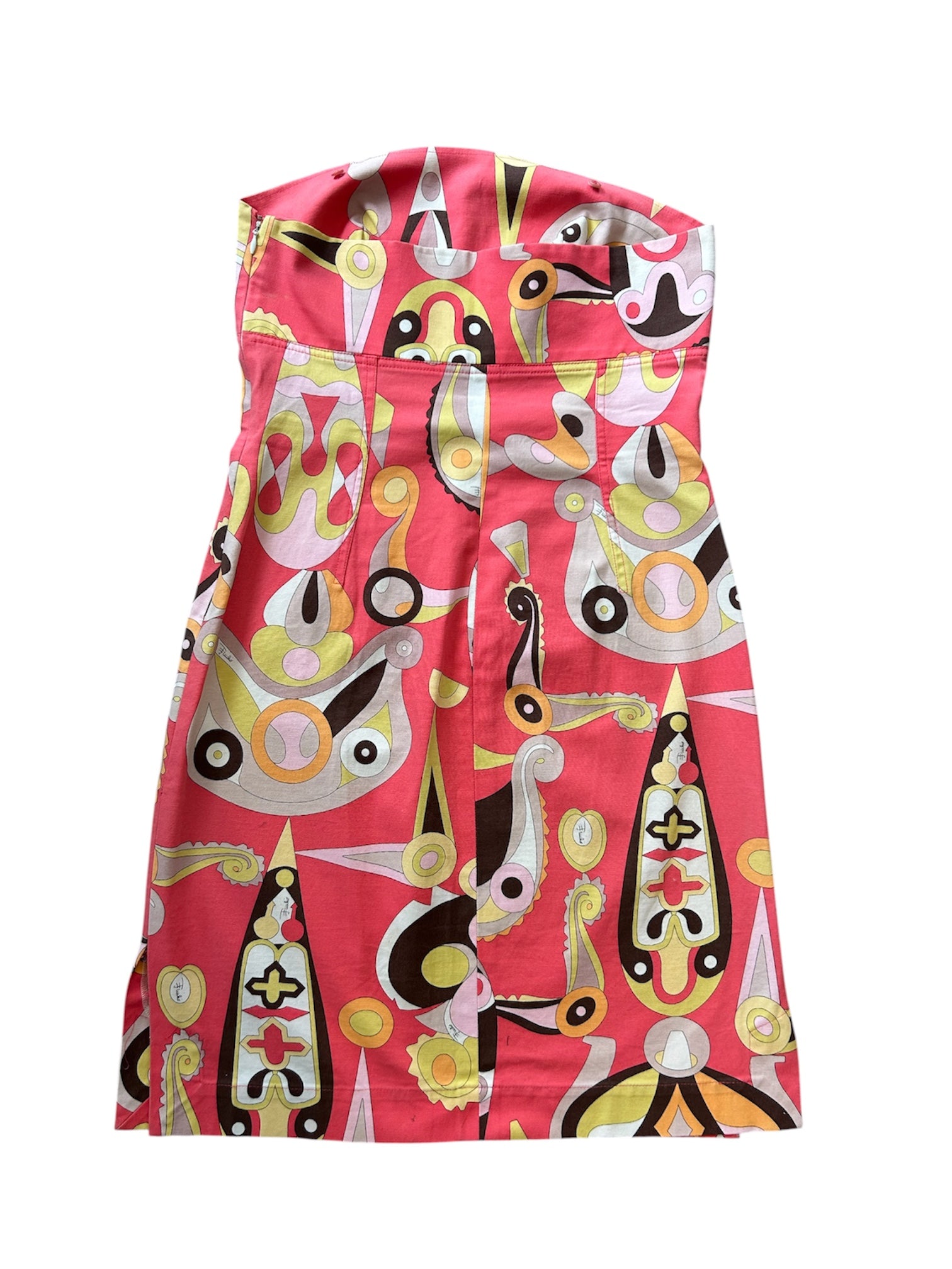 PEACH/ORANGE CLASSIC PRINTED TUBE MIDI DRESS