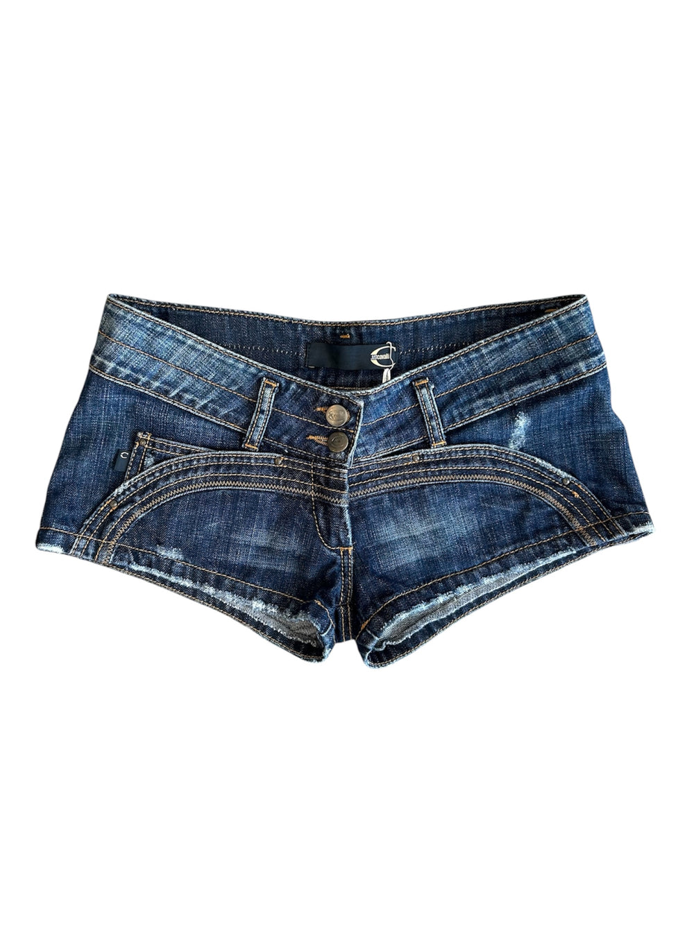 00S DENIM LOW RISE MICRO SHORTS @EA