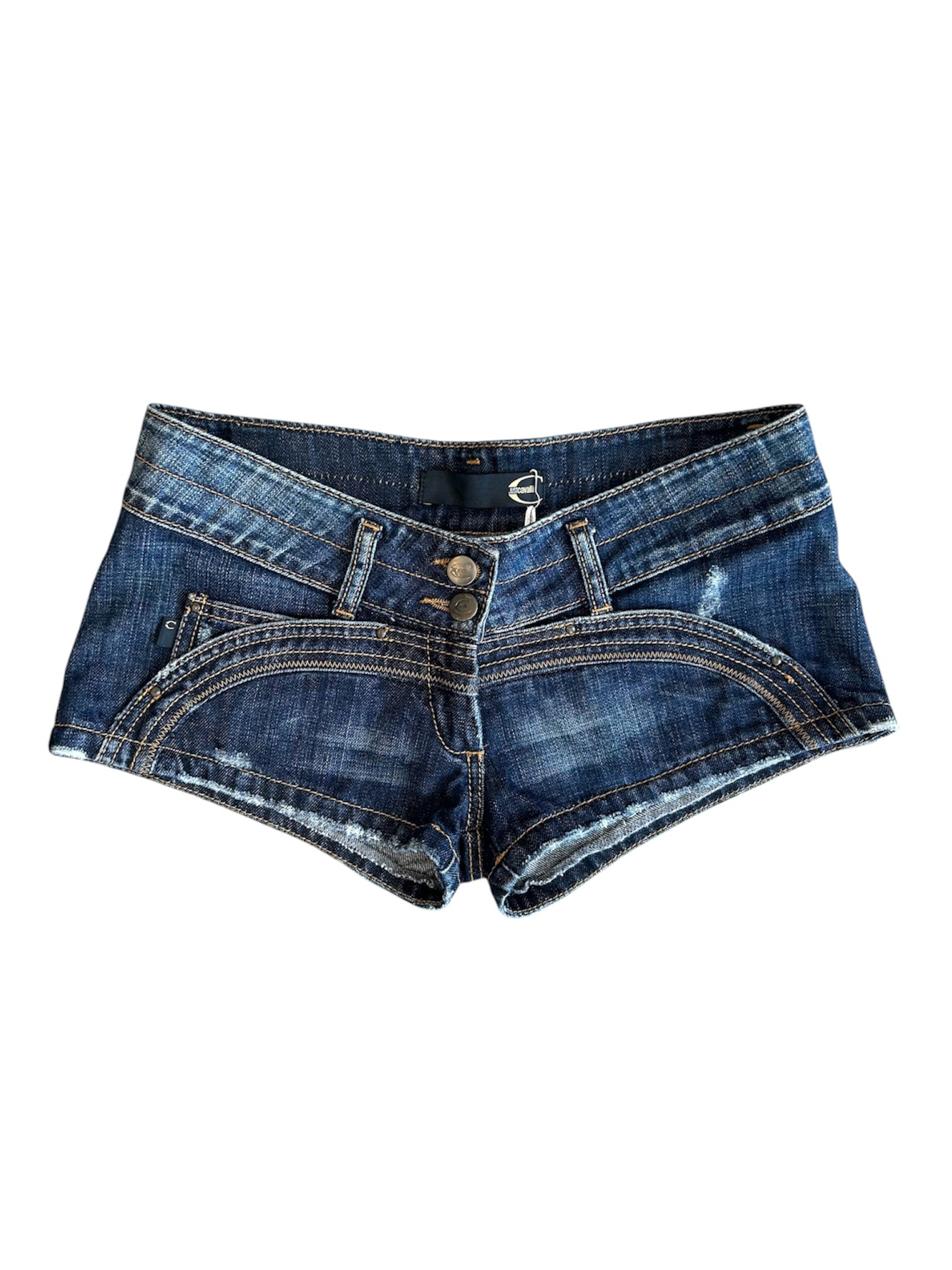 00S DENIM LOW RISE MICRO SHORTS @EA