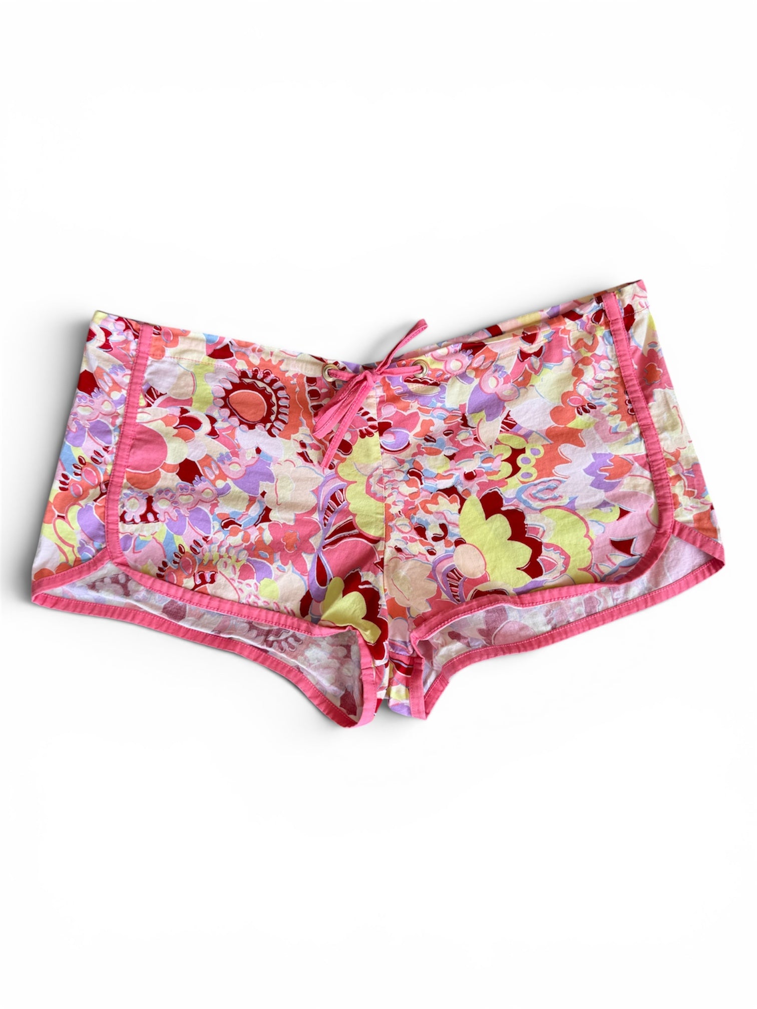PINK ABSTRACT MINI SHORTS
