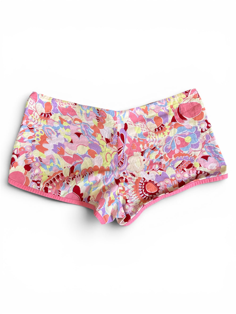 PINK ABSTRACT MINI SHORTS