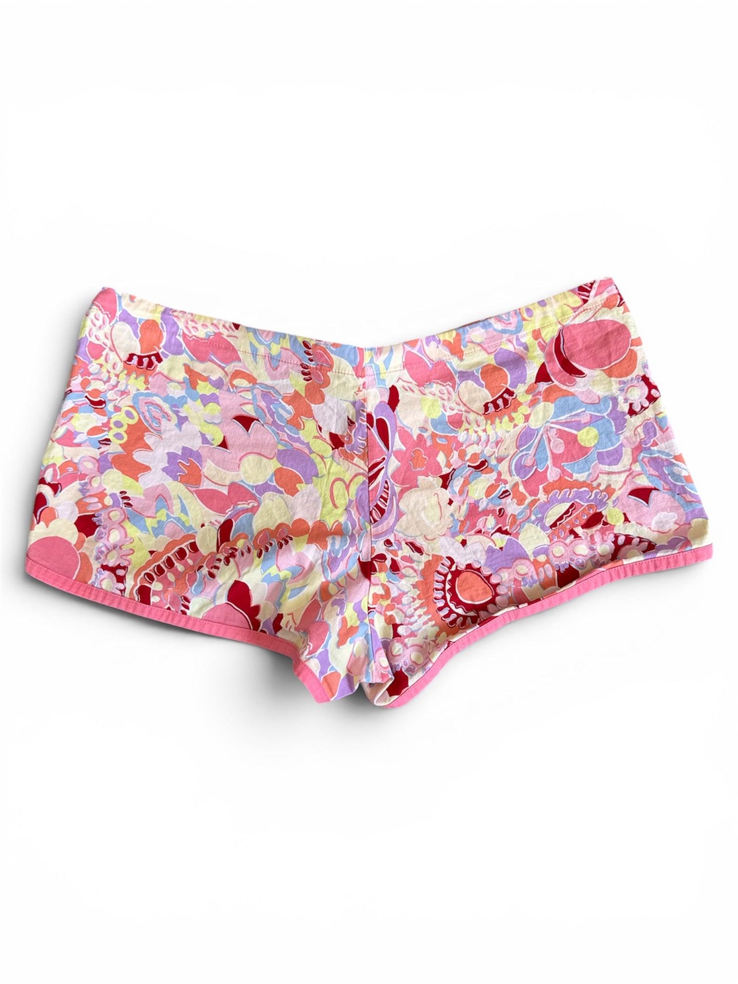 PINK ABSTRACT MINI SHORTS