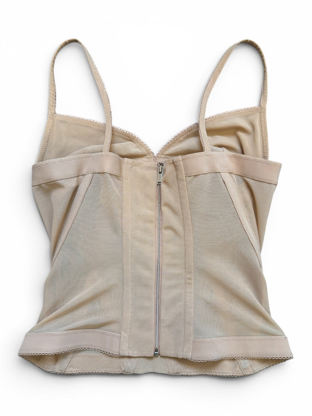 BEIGE MESH CORSET WITH BRA UNDERLAY