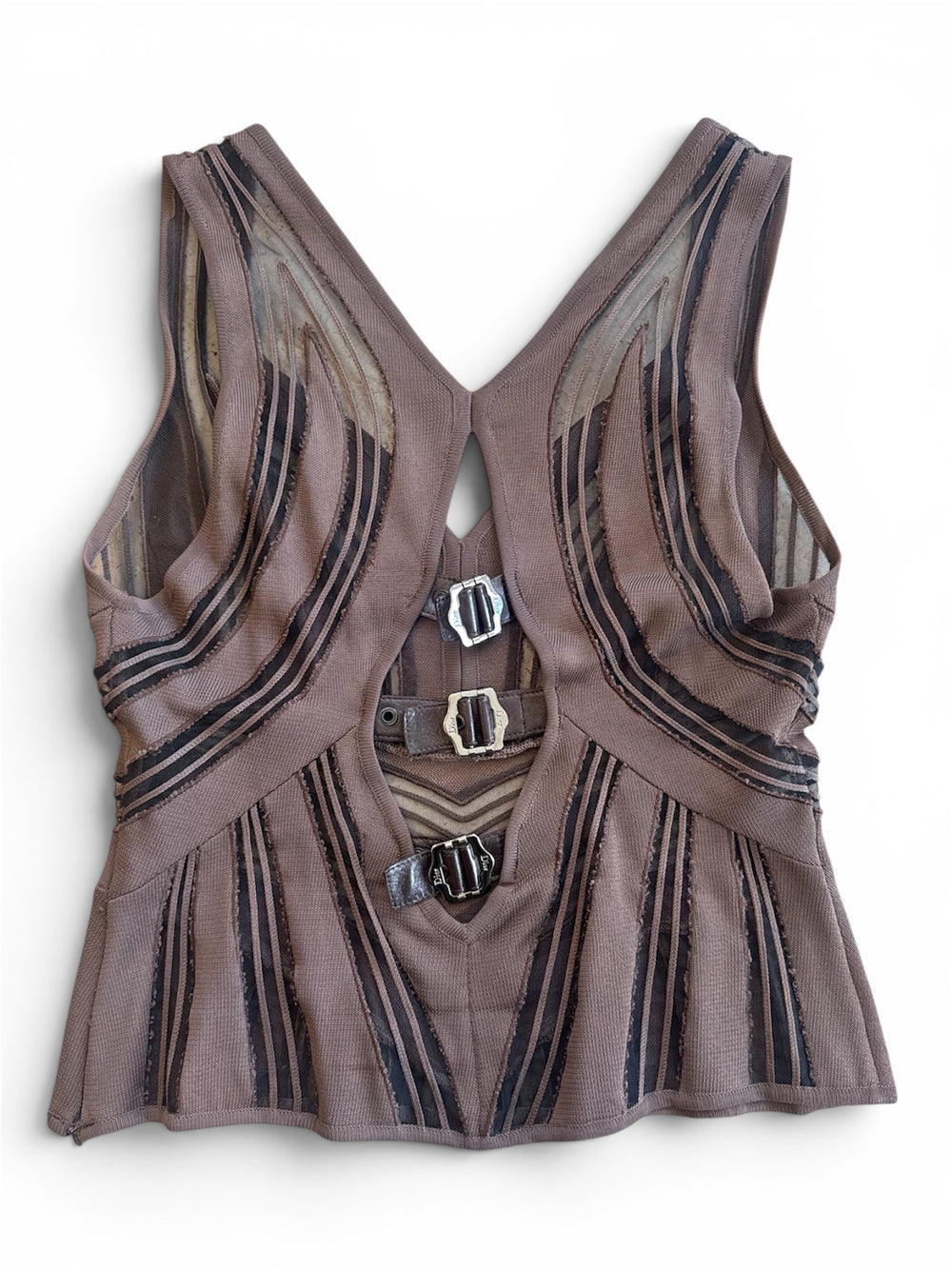 GALLIANO ERA BROWN BUCKLE TOP @SM