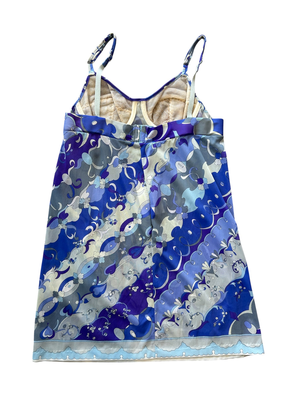 BLUE/PURPLE CLASSIC PRINTED SLIP DRESS