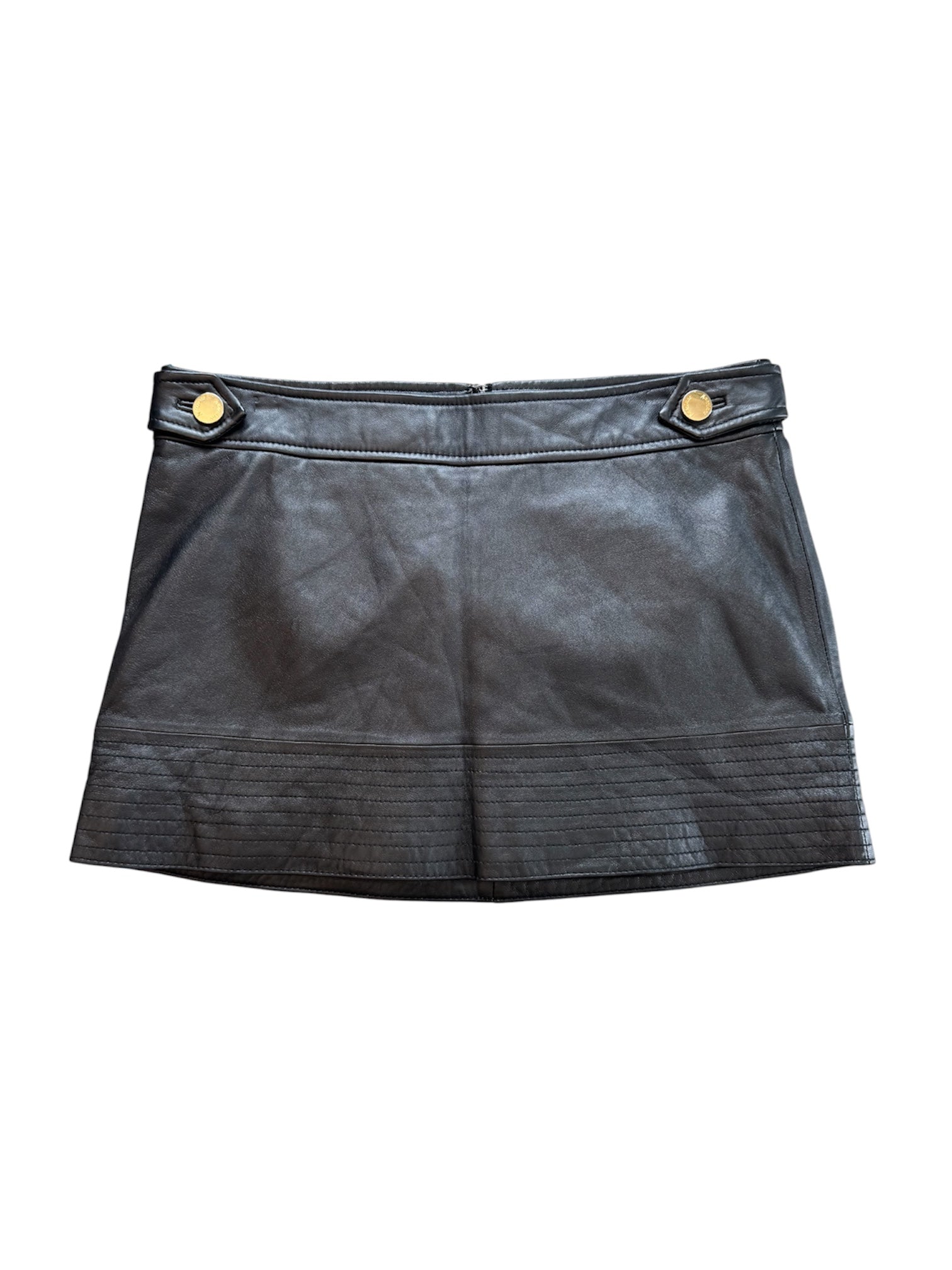 BLACK LEATHER MINI SKIRT (NWT)