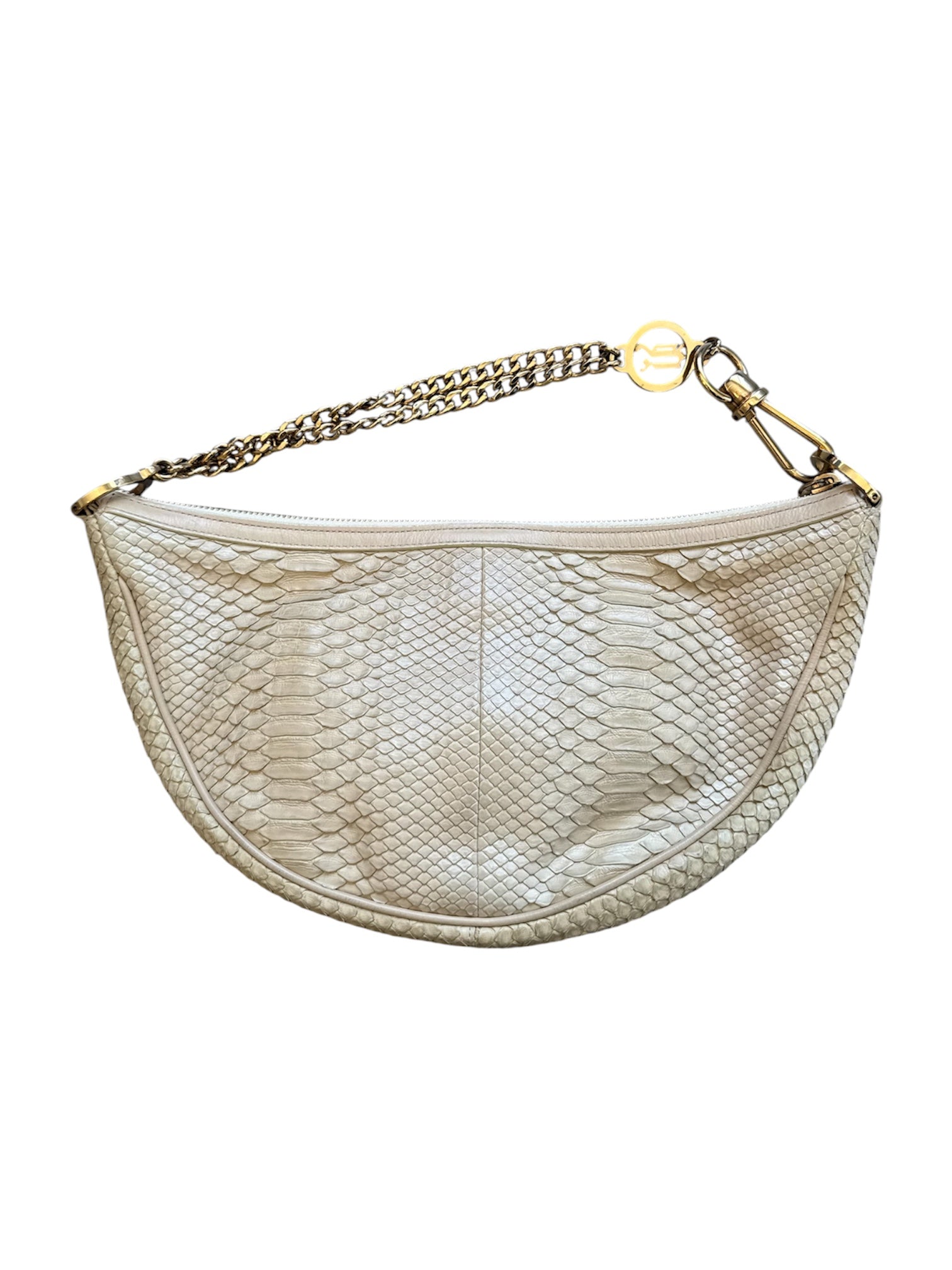 00S BEIGE PYTHON CHAIN SHOULDER BAG