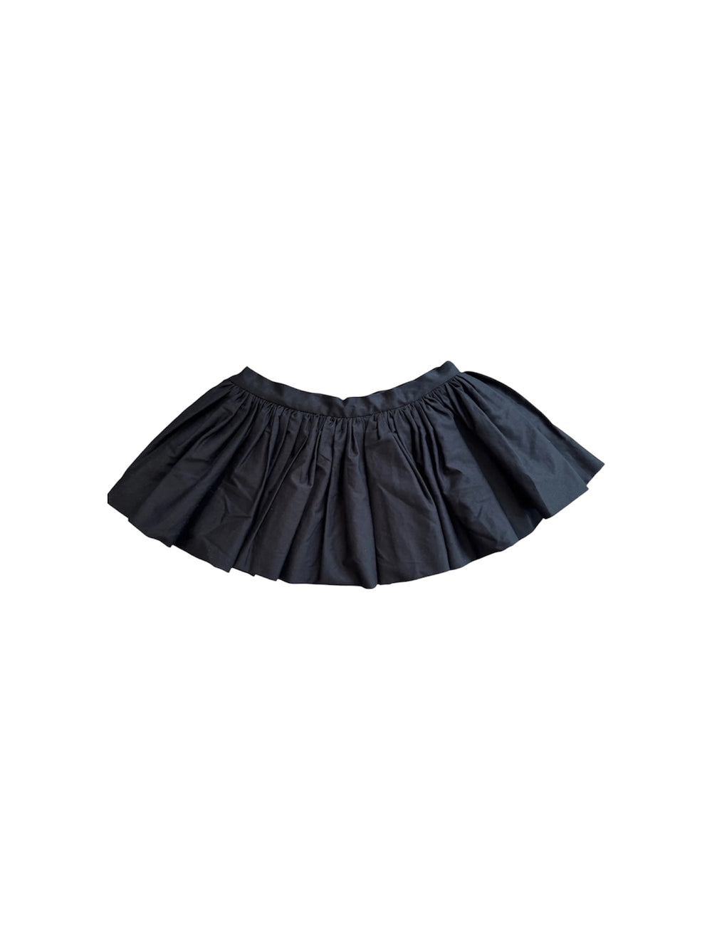 BLACK COTTON PLEATED MICRO BUBBLE SKIRT