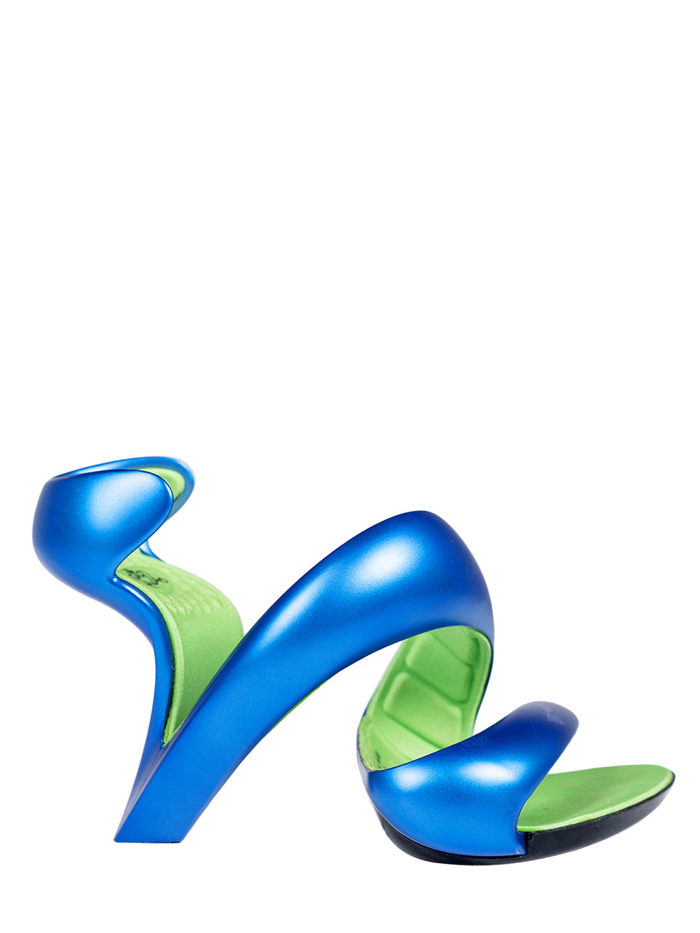 MATTE BLUE MOJITO HEELS WITH GREEN INTERIOR