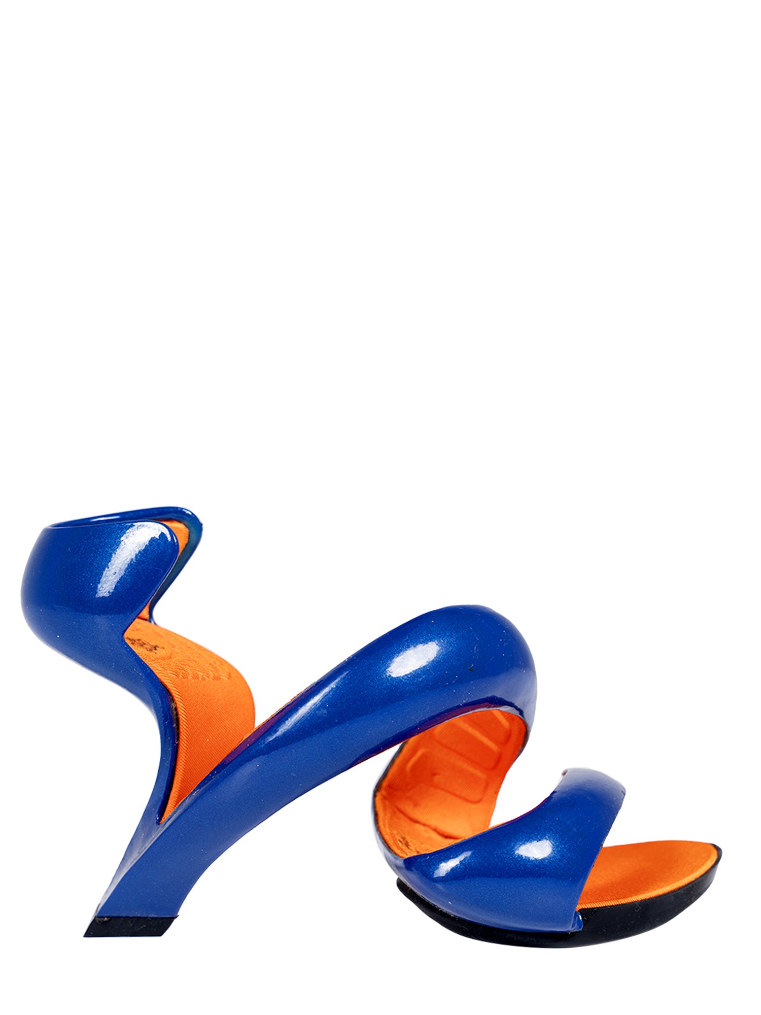 ELECTRIC BLUE MOJITO SANDALS WITH ORANGE INTERIOR