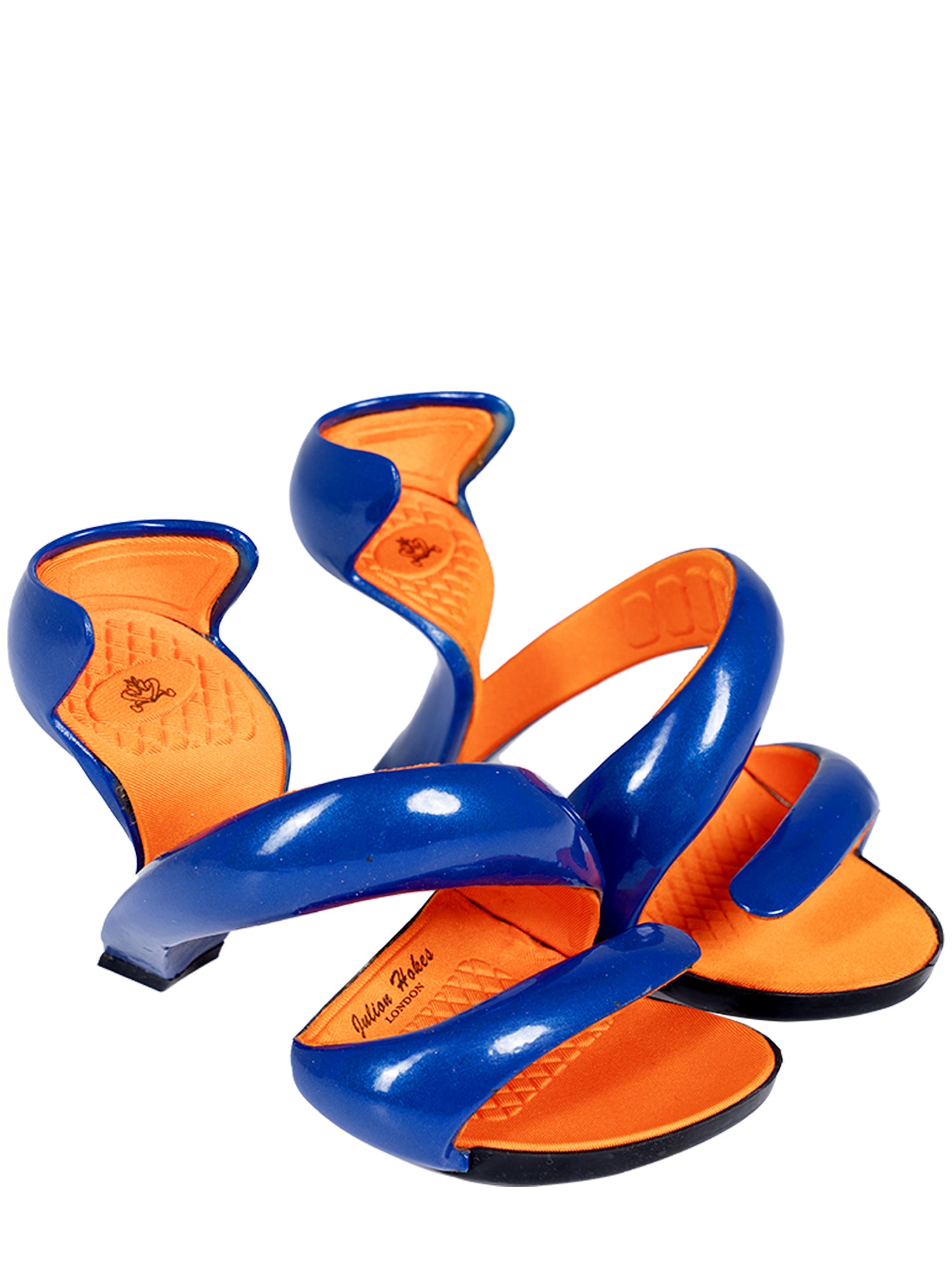 ELECTRIC BLUE MOJITO SANDALS WITH ORANGE INTERIOR
