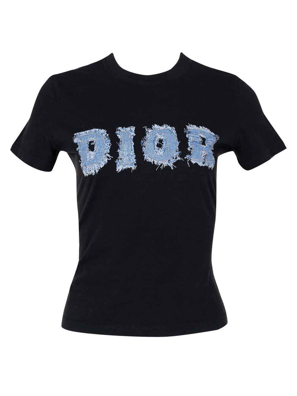 SS03 BLACK T SHIRT WITH DENIM LOGO
