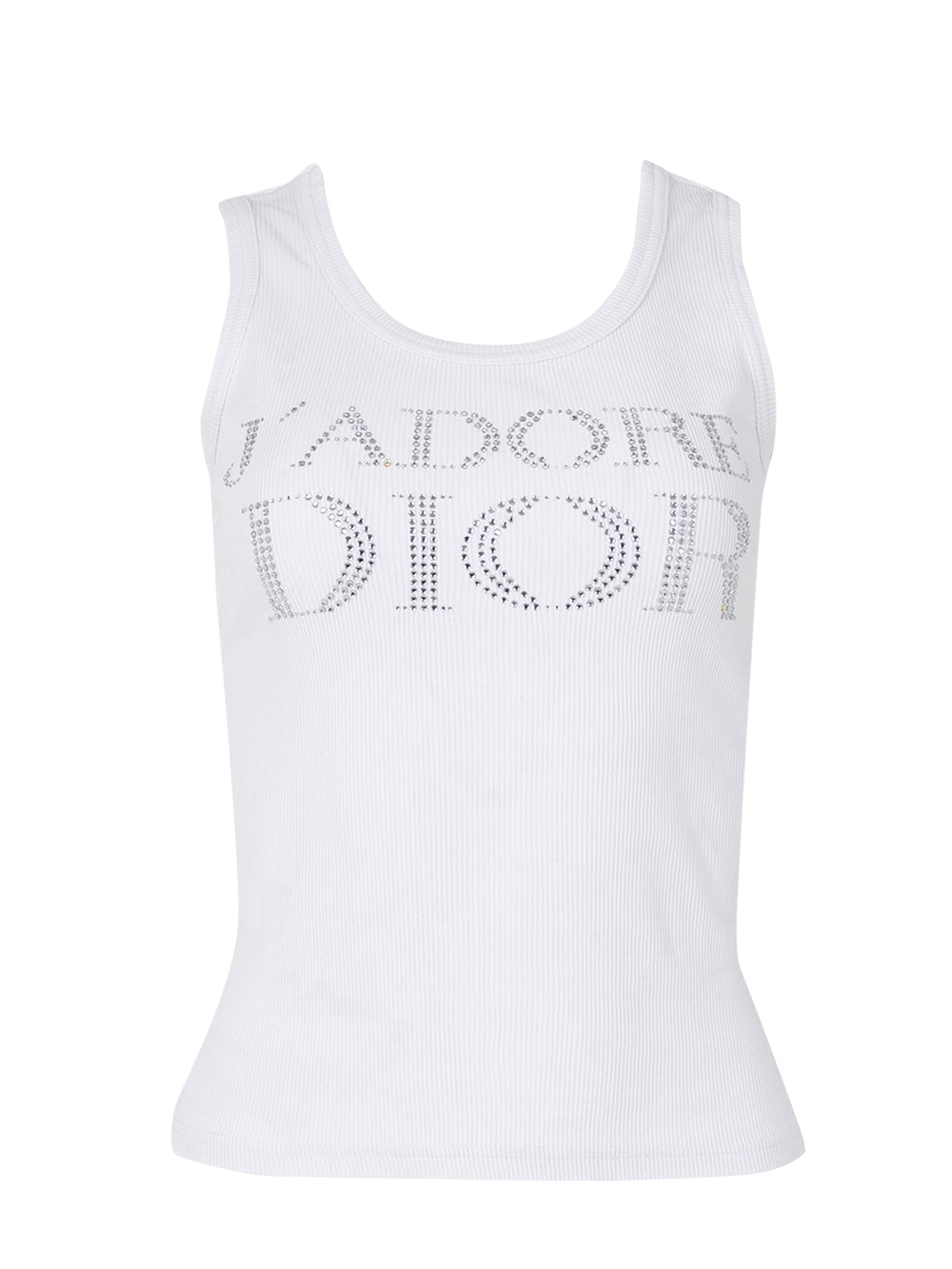 2003 WHITE J'ADORE DIOR RHINESTONE TANK TOP