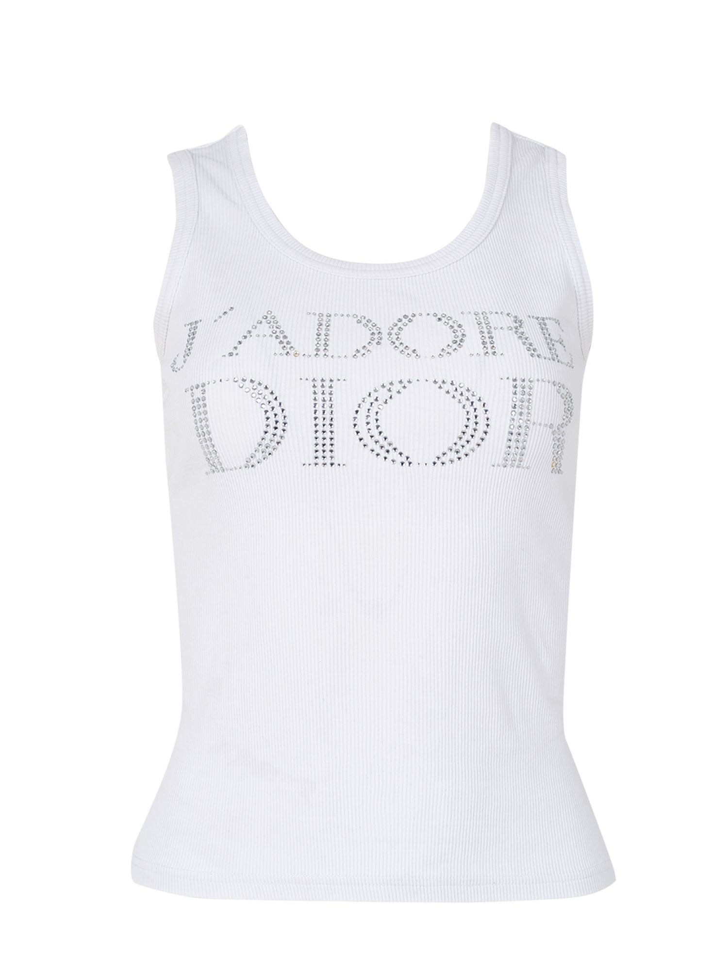 2003 WHITE J'ADORE DIOR RHINESTONE TANK TOP
