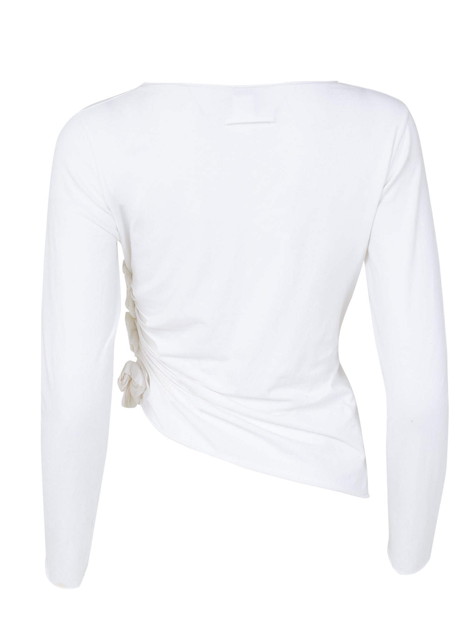 00S WHITE CUTOUT L/S WITH FLOWER DETAIL