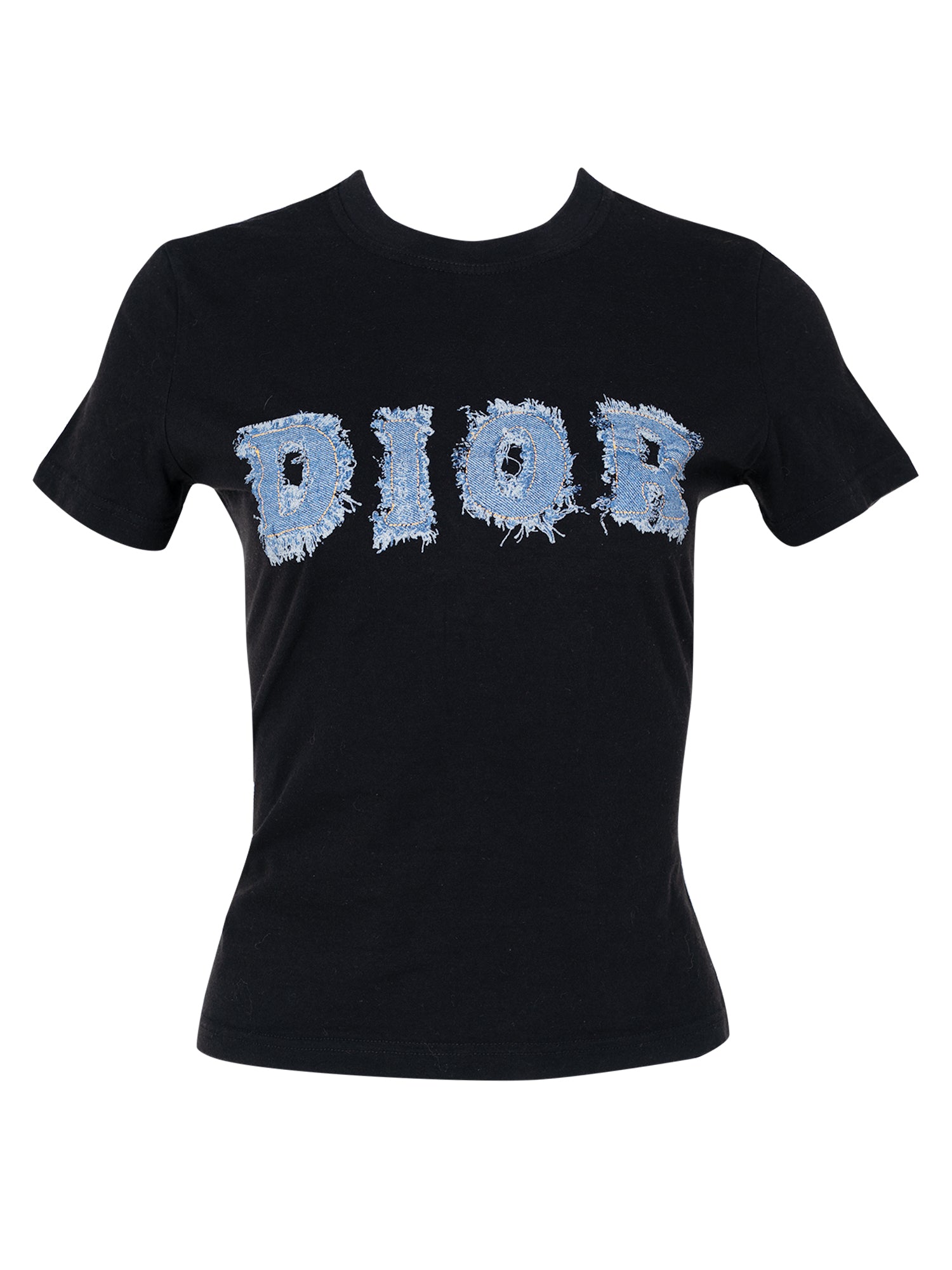 SS03 BLACK T SHIRT WITH DENIM LOGO