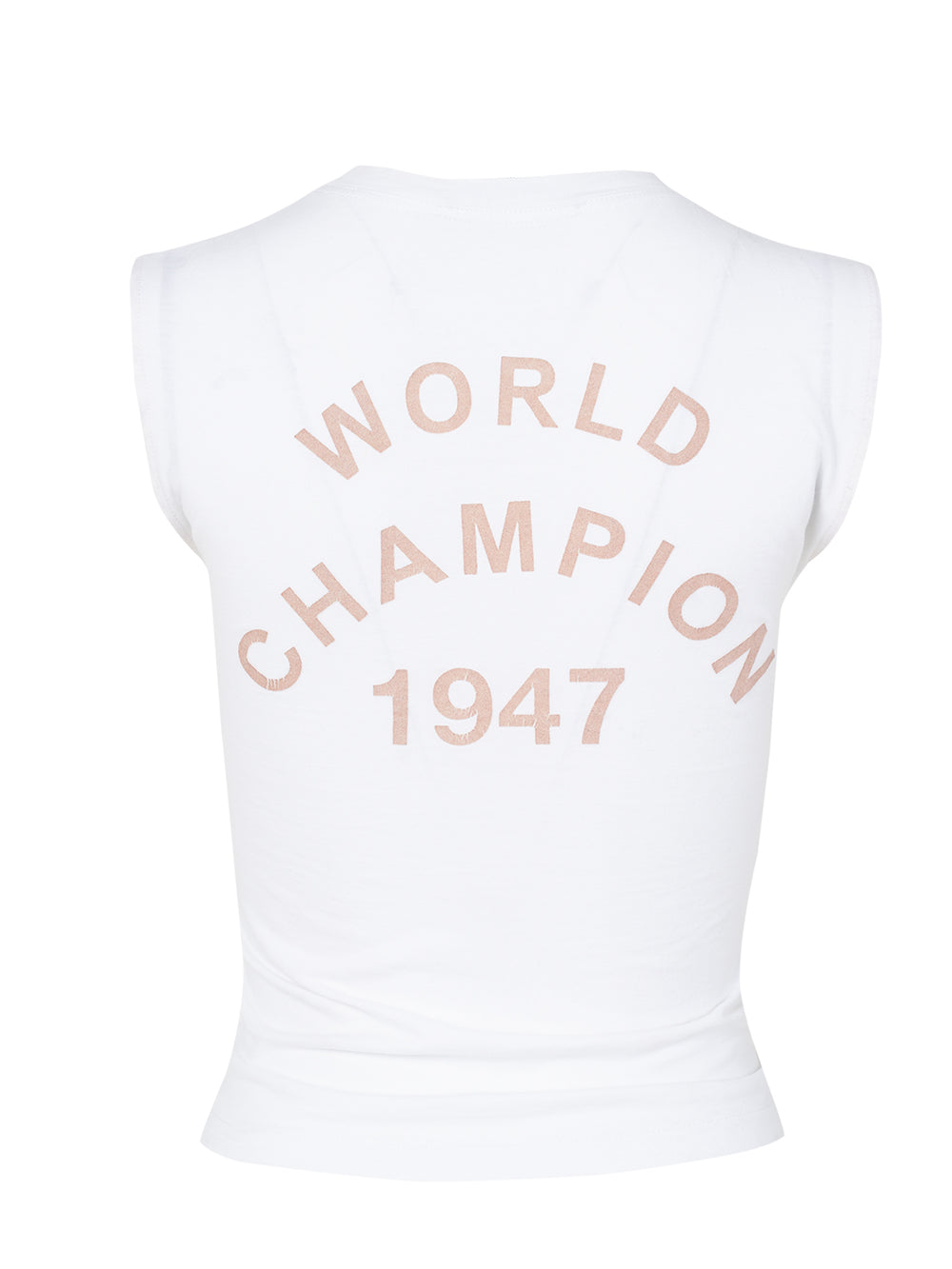 SS02 WHITE J'ADORE TANK W TAUPE LETTERING