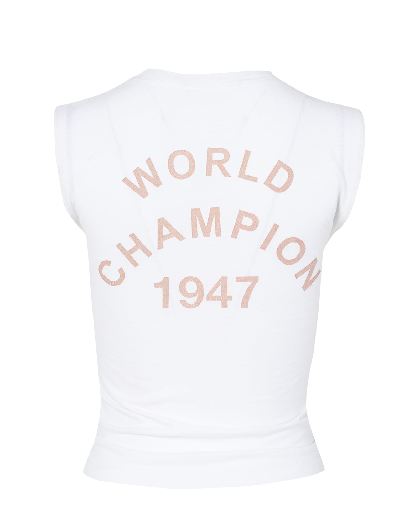SS02 WHITE J'ADORE TANK W TAUPE LETTERING