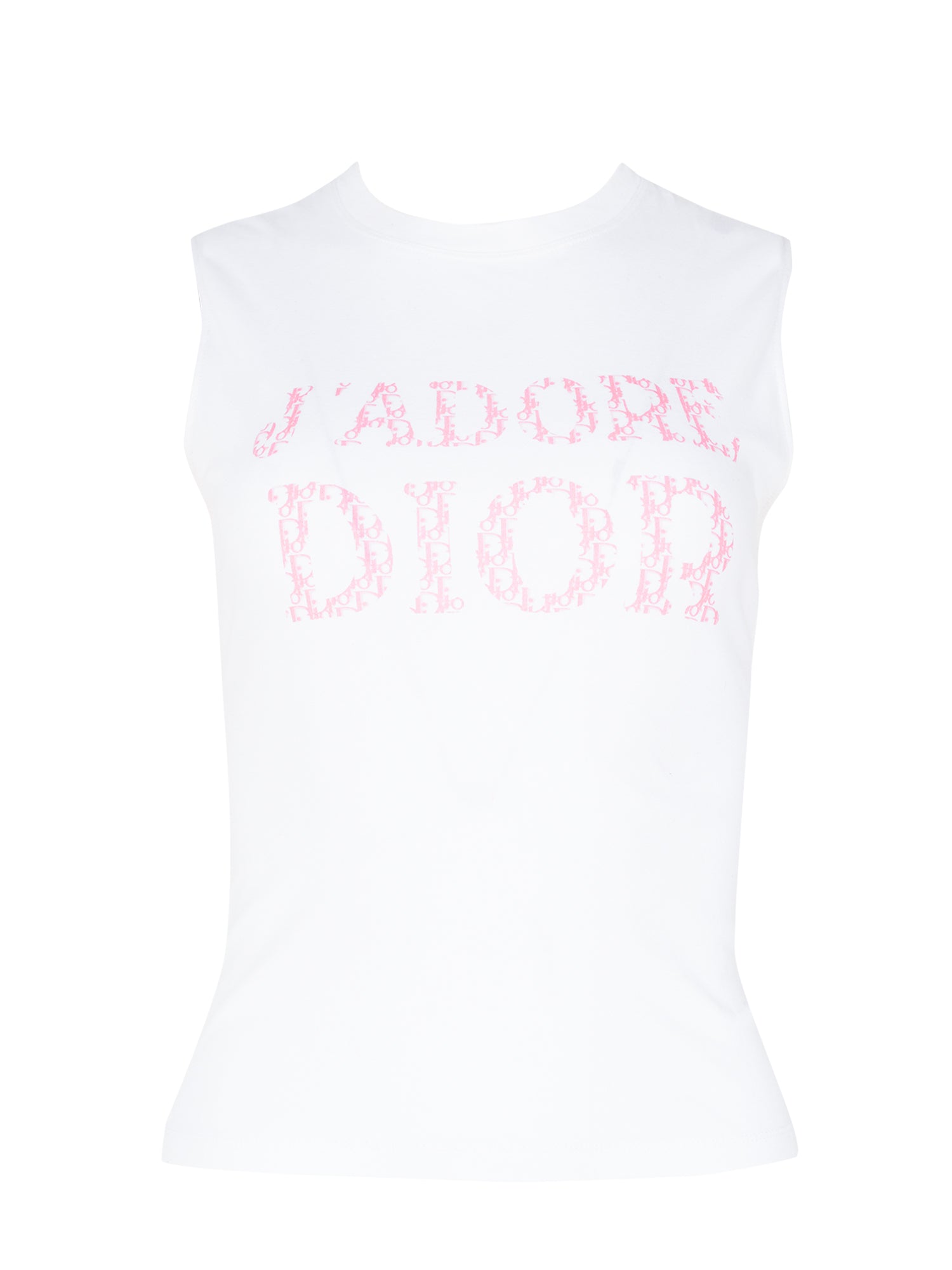 2004 WHITE J'ADORE TANK W PINK MONOGRAM LETTERING