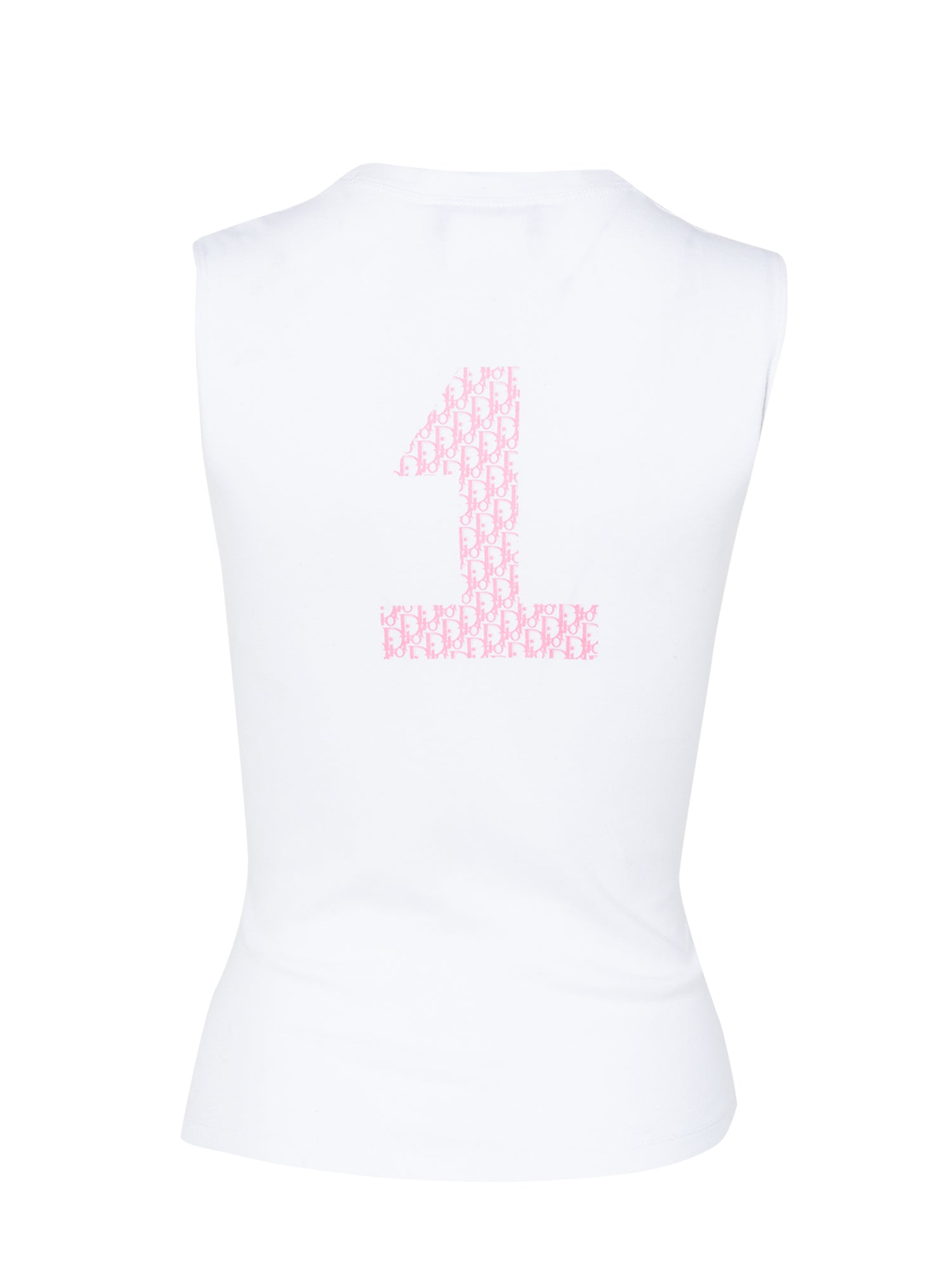 2004 WHITE J'ADORE TANK W PINK MONOGRAM LETTERING